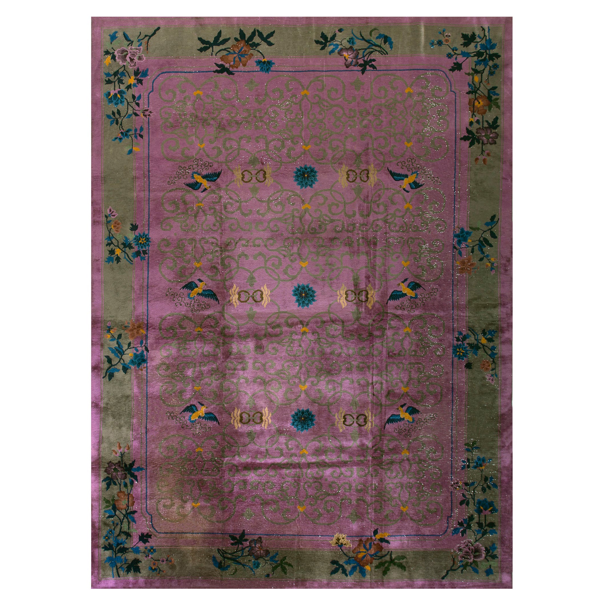 Tapis Art déco chinois des années 1920 ( 9'' x 13' 8'' - 295 x 415 cm) en vente