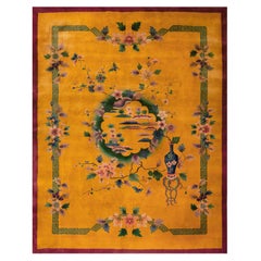 Tapis chinois Art Déco des années 1920 ( 9' x 11' - 275 x 360 )