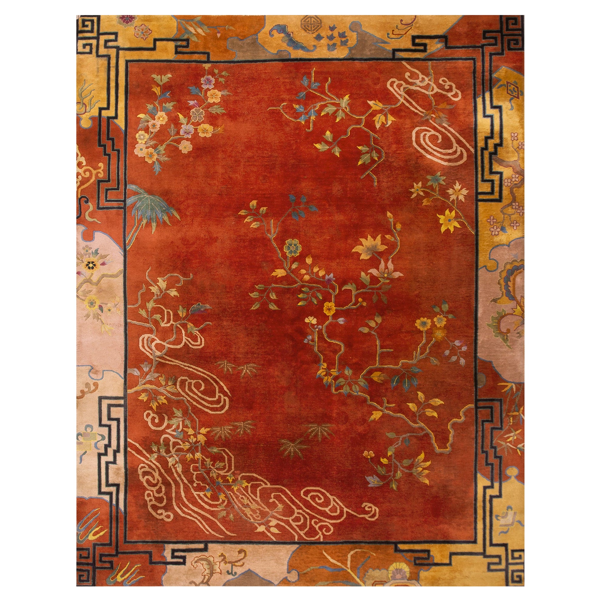 Art chinois des années 1920  Tapis déco ( 9' x 11' 6""" - 275 x 350 cm)