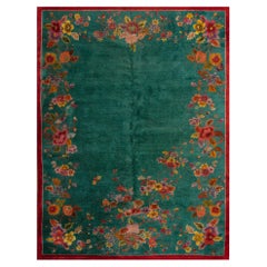 Antique 1920s Chinese Art Deco Carpet ( 9
 x 11
 6" - 275 x 350 cm )