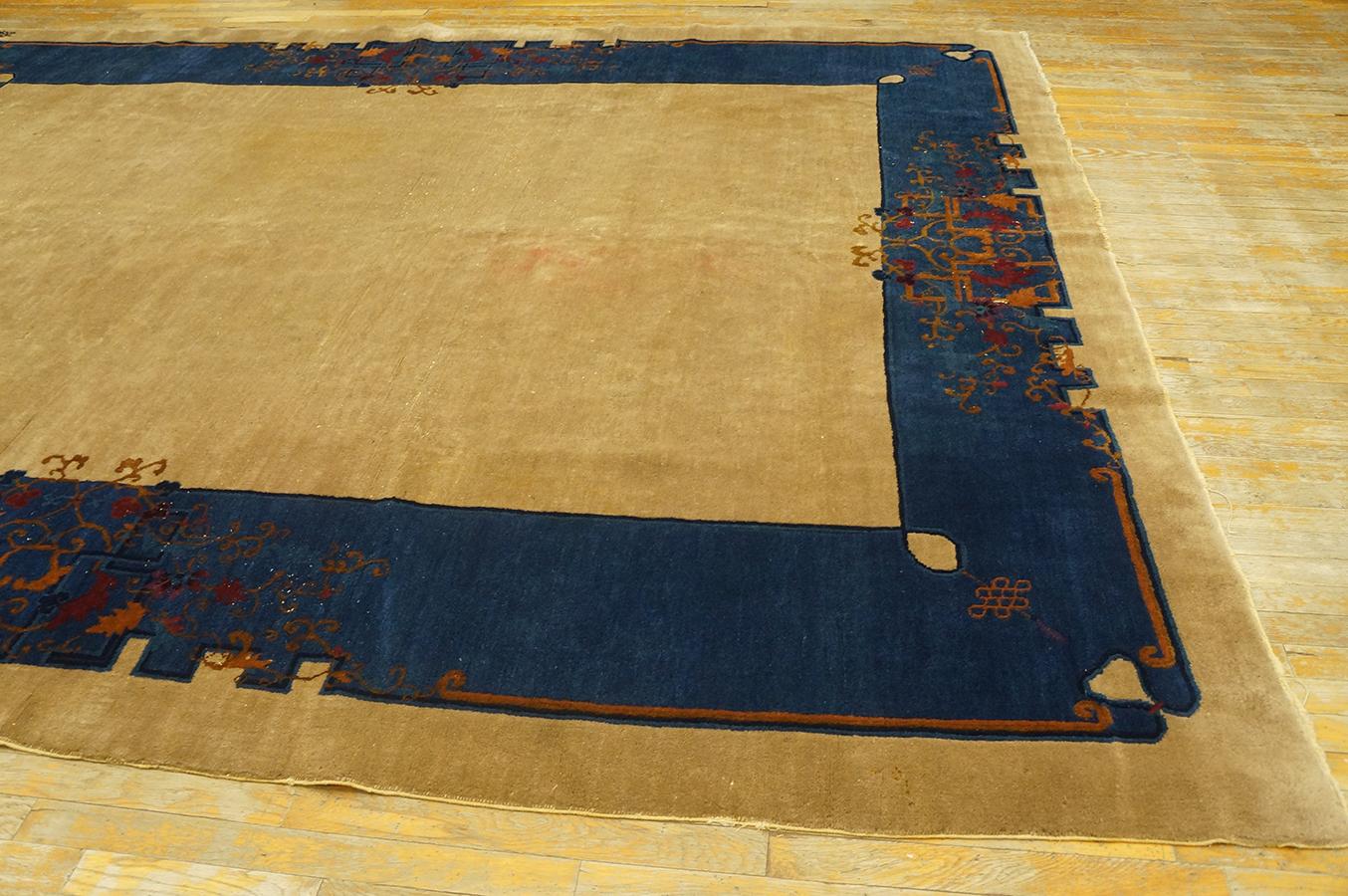 Hand-Knotted 1920s Chinese Art  Deco Carpet ( 9' x 11' 8