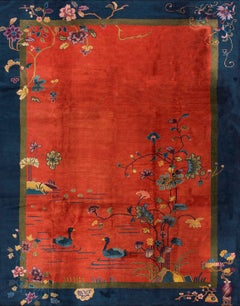 Chinesischer Art-Déco-Teppich aus den 1920er Jahren ( 9' x 11'10" - 275 x 360 cm)
