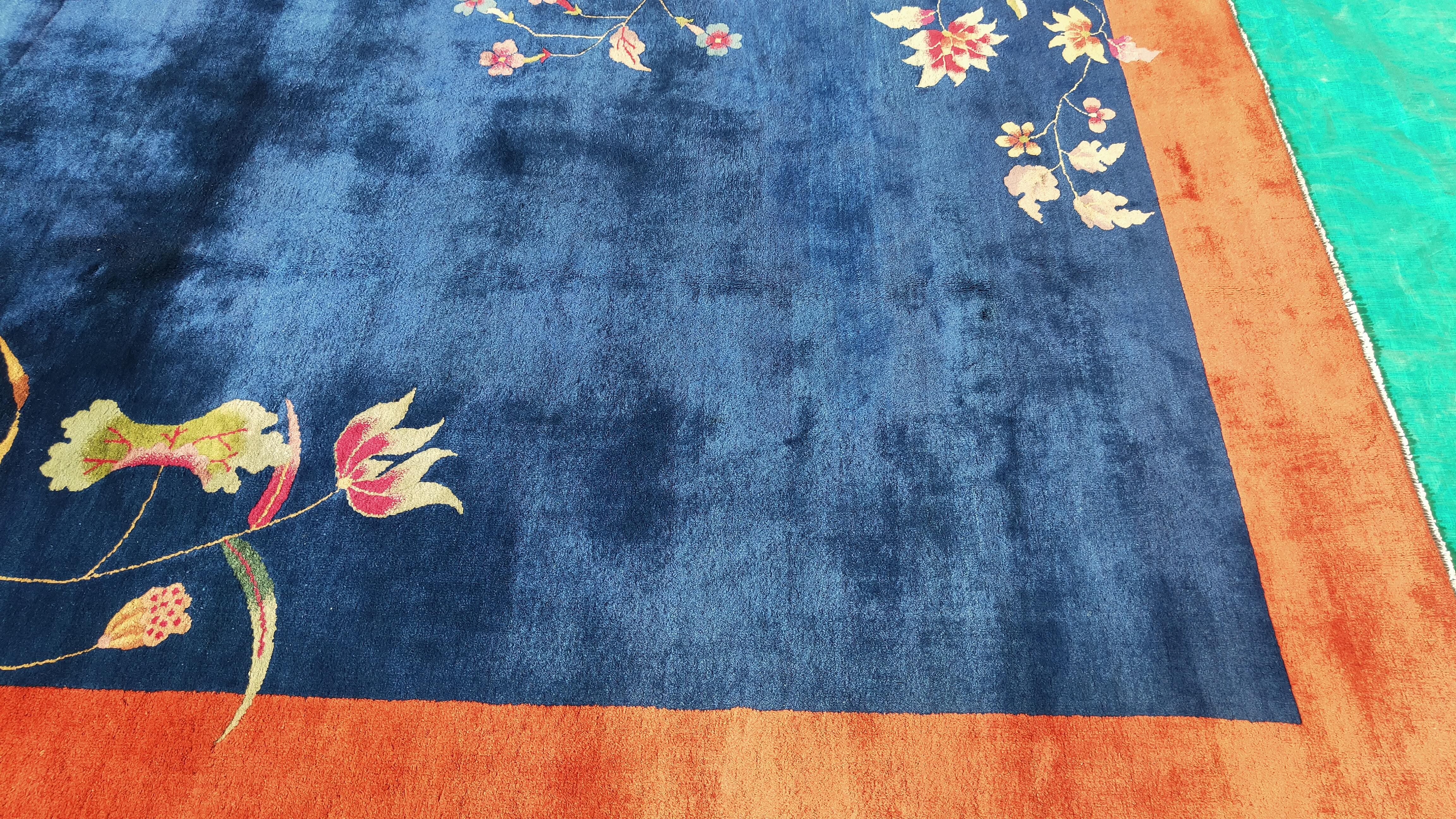 Début du 20ème siècle Tapis chinois Art Déco des années 1920 ( 9' x 11'2