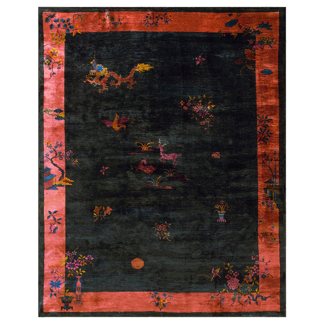 Tapis chinois Art Déco des années 1920 ( 9' x 11'6" - 275 x 350 )
