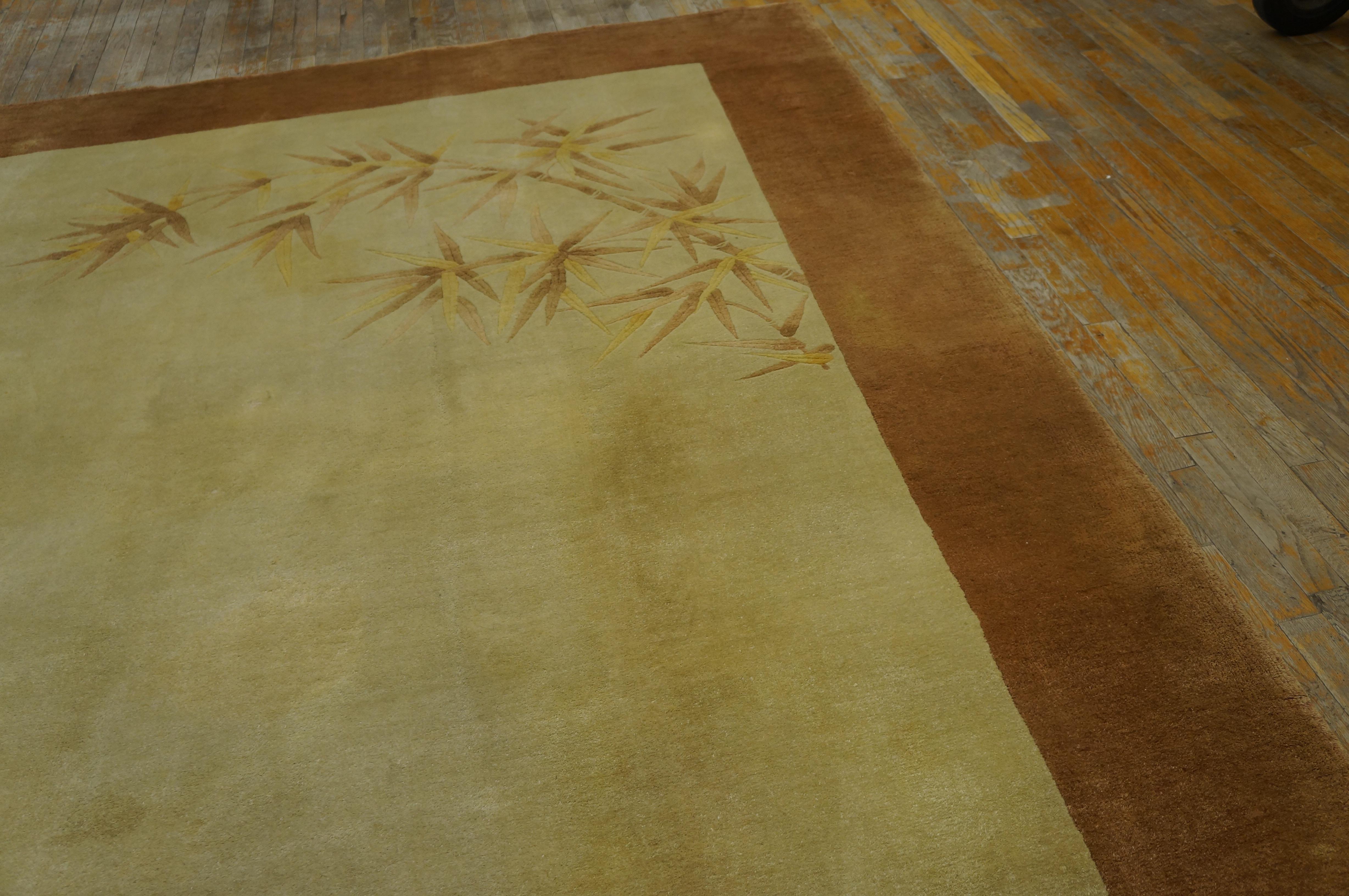 Laine Tapis chinois Art Déco des années 1920 ( 9' x 11'6