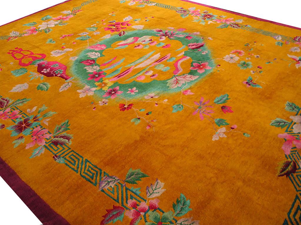 1920s Chinese Art Deco Carpet ( 9' x 11'8