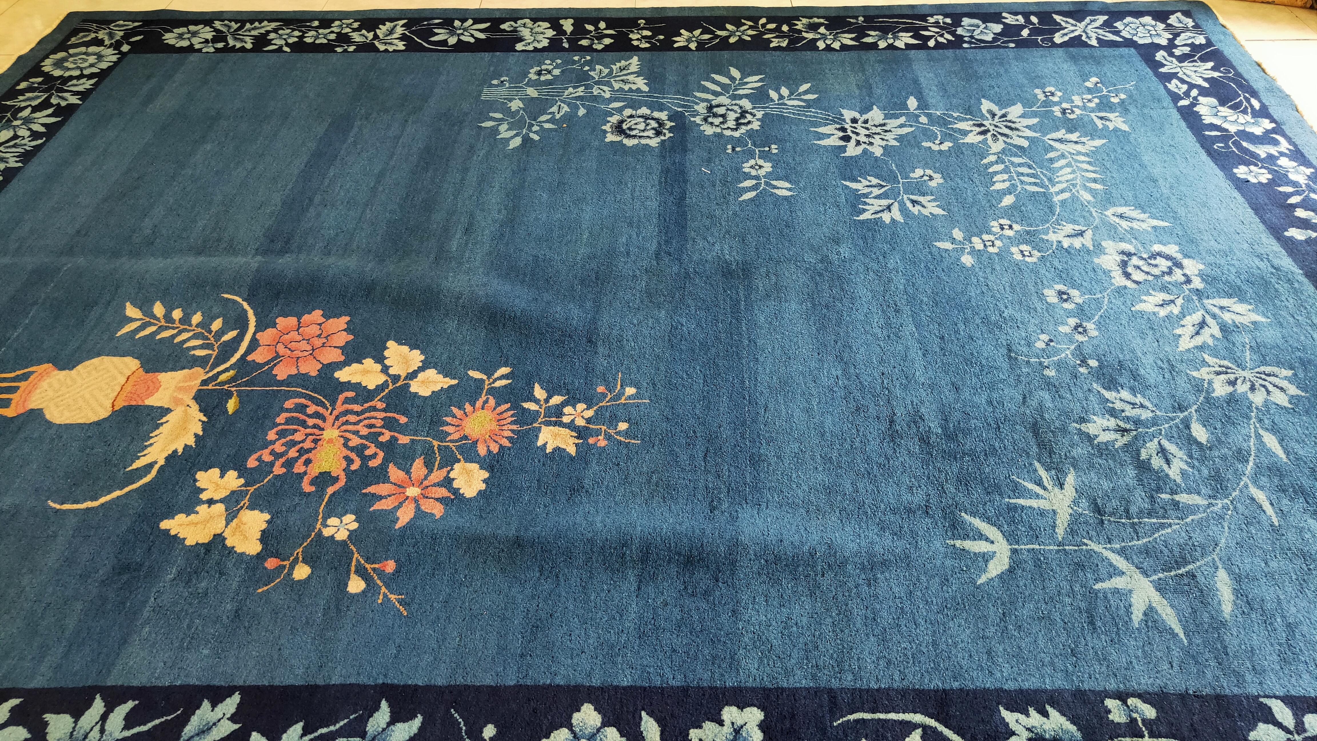 Lana Tappeto Art Deco cinese degli anni '20 ( 9' X 11'8