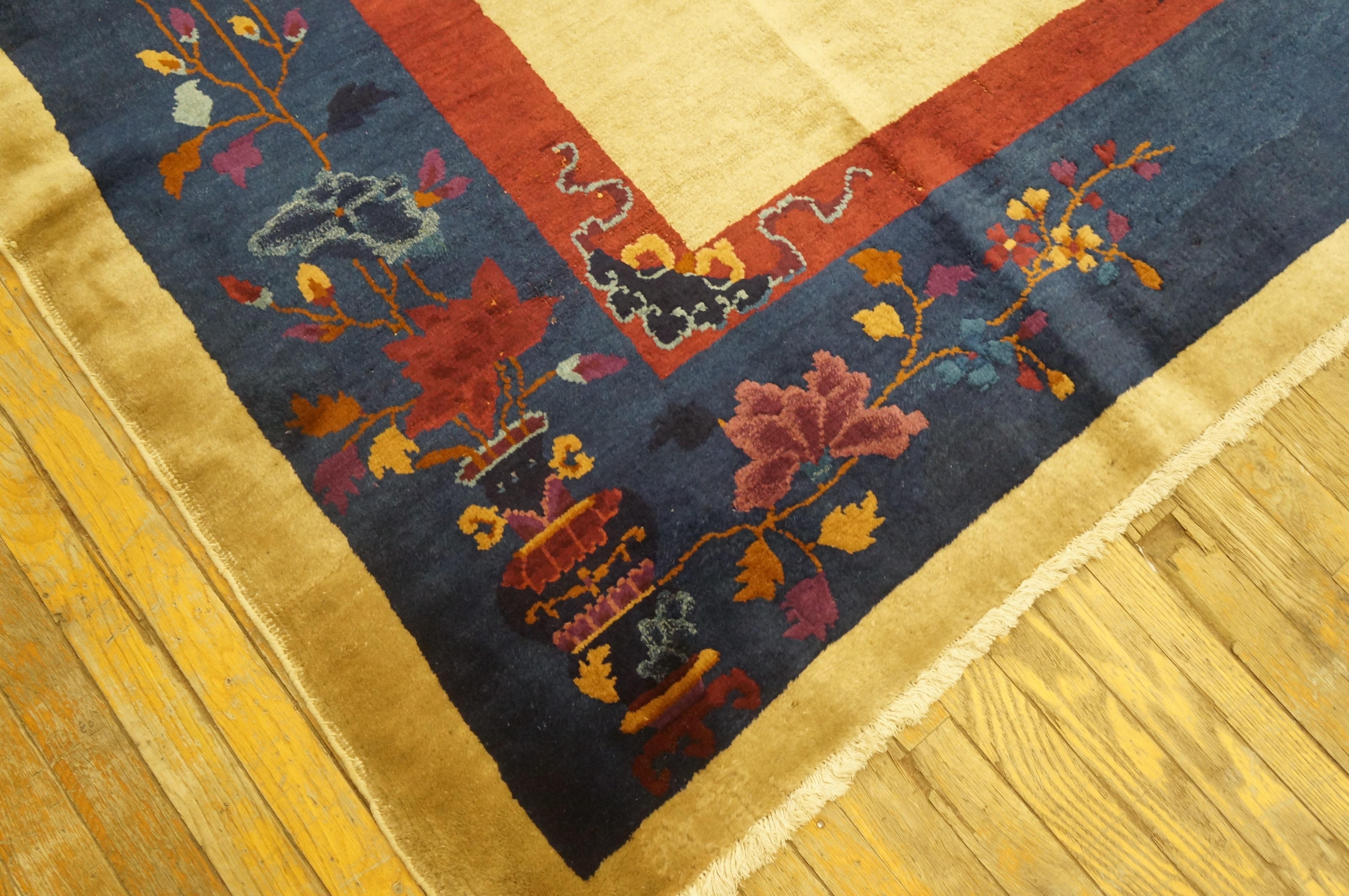 1920s Chinese Art Deco Carpet ( 9'' x 11'8'' - 275 x 355 ) For Sale 8
