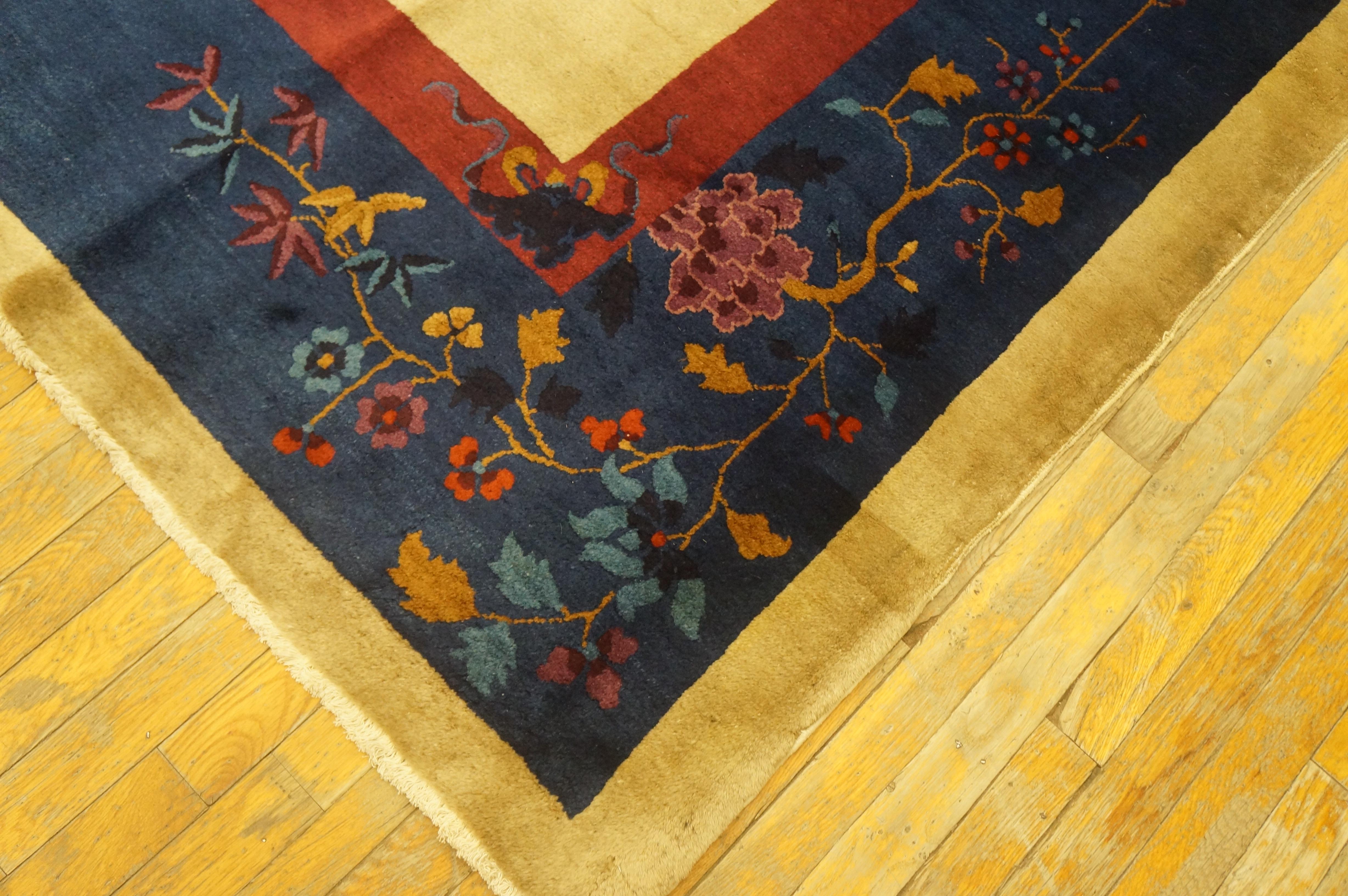 1920s Chinese Art Deco Carpet ( 9'' x 11'8'' - 275 x 355 ) For Sale 9