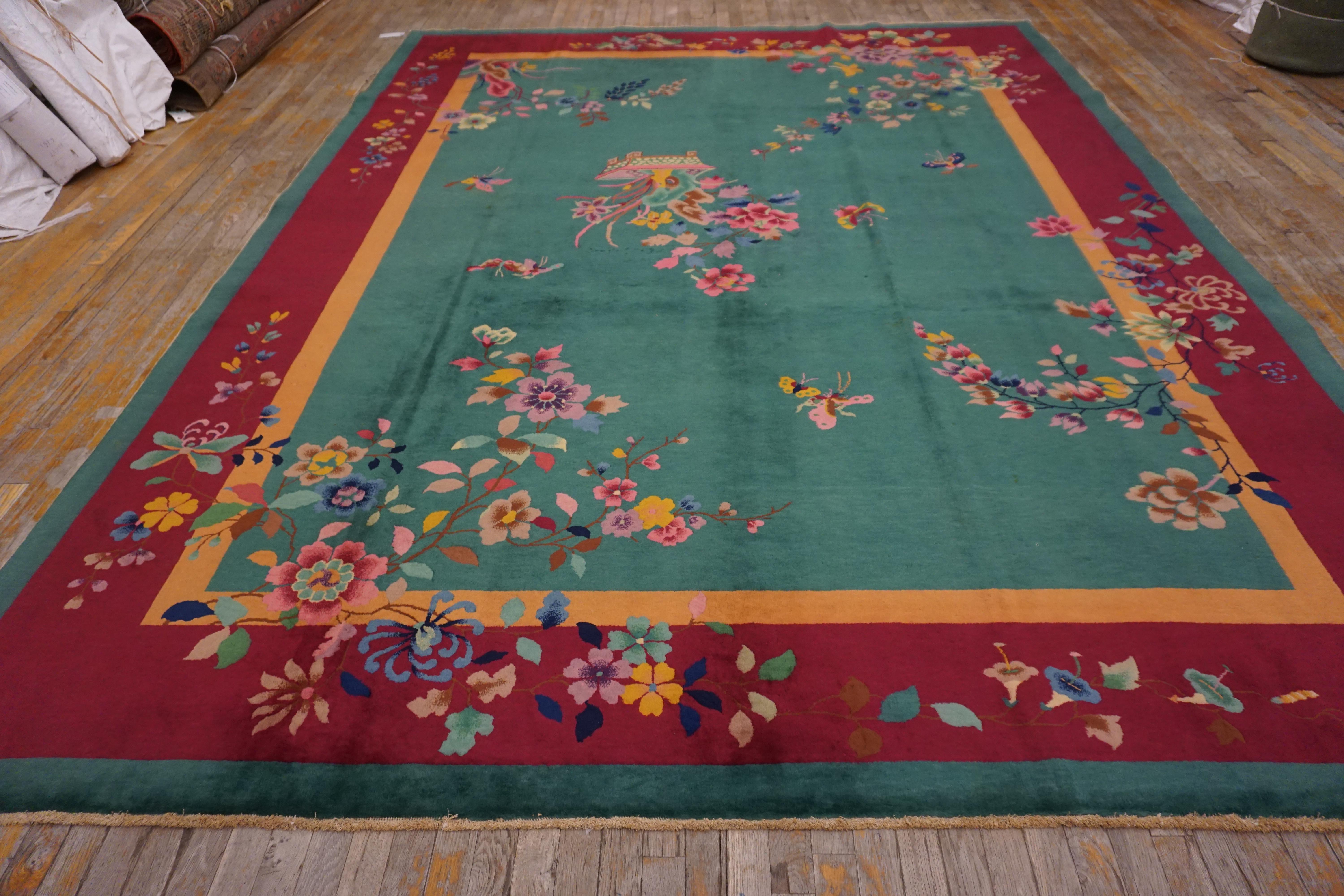 Art déco Tapis chinois Art Déco des années 1920 ( 9' x 11'8