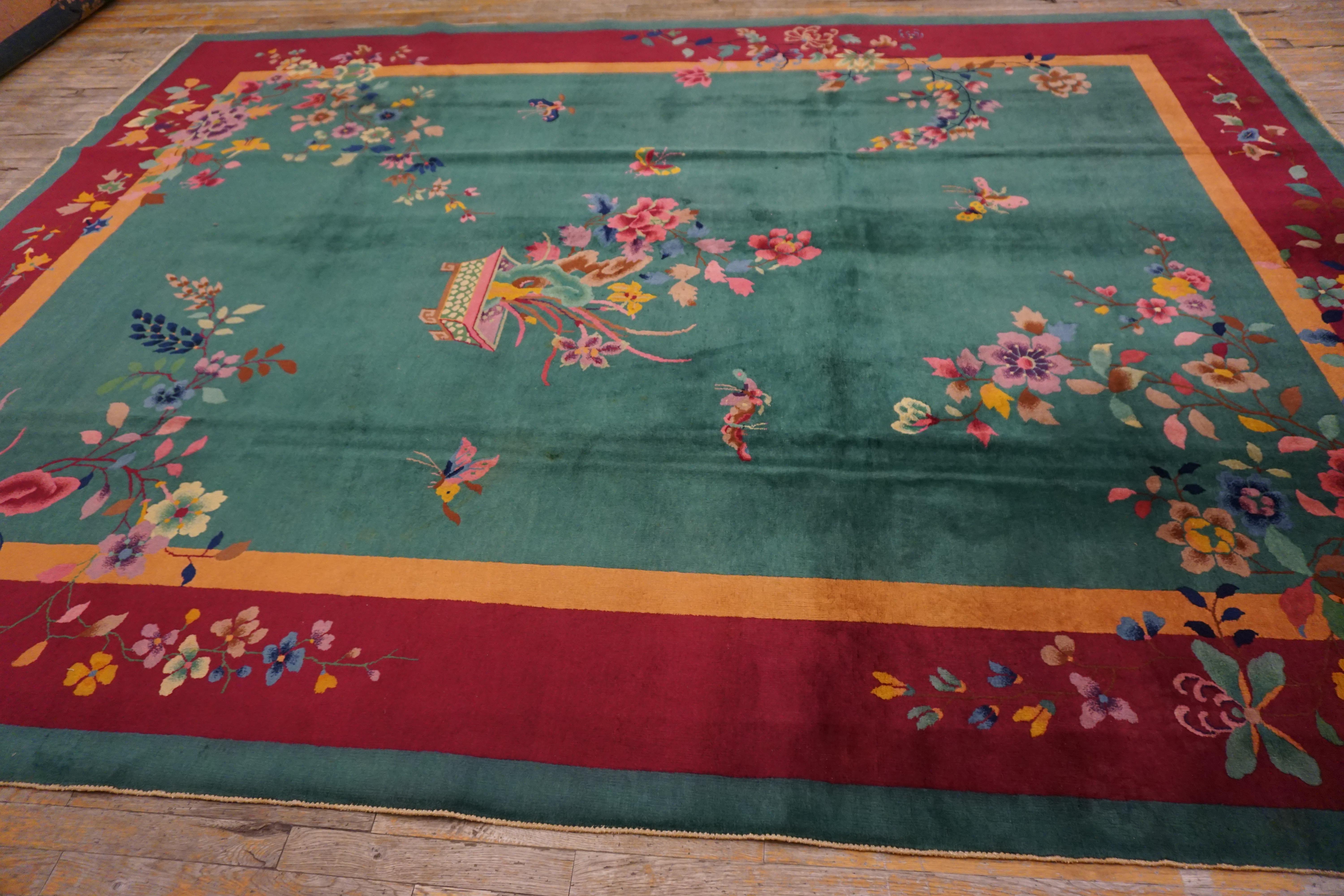 Chinois Tapis chinois Art Déco des années 1920 ( 9' x 11'8