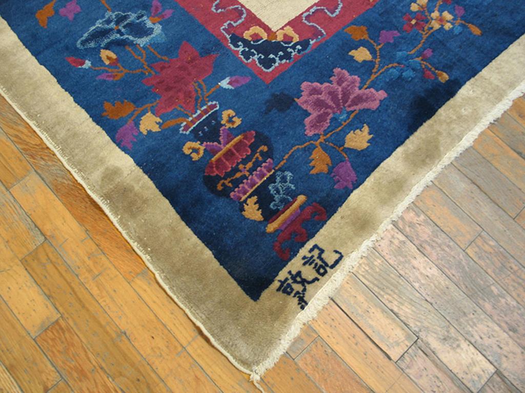 1920s Chinese Art Deco Carpet ( 9'' x 11'8'' - 275 x 355 ) In Good Condition For Sale In New York, NY