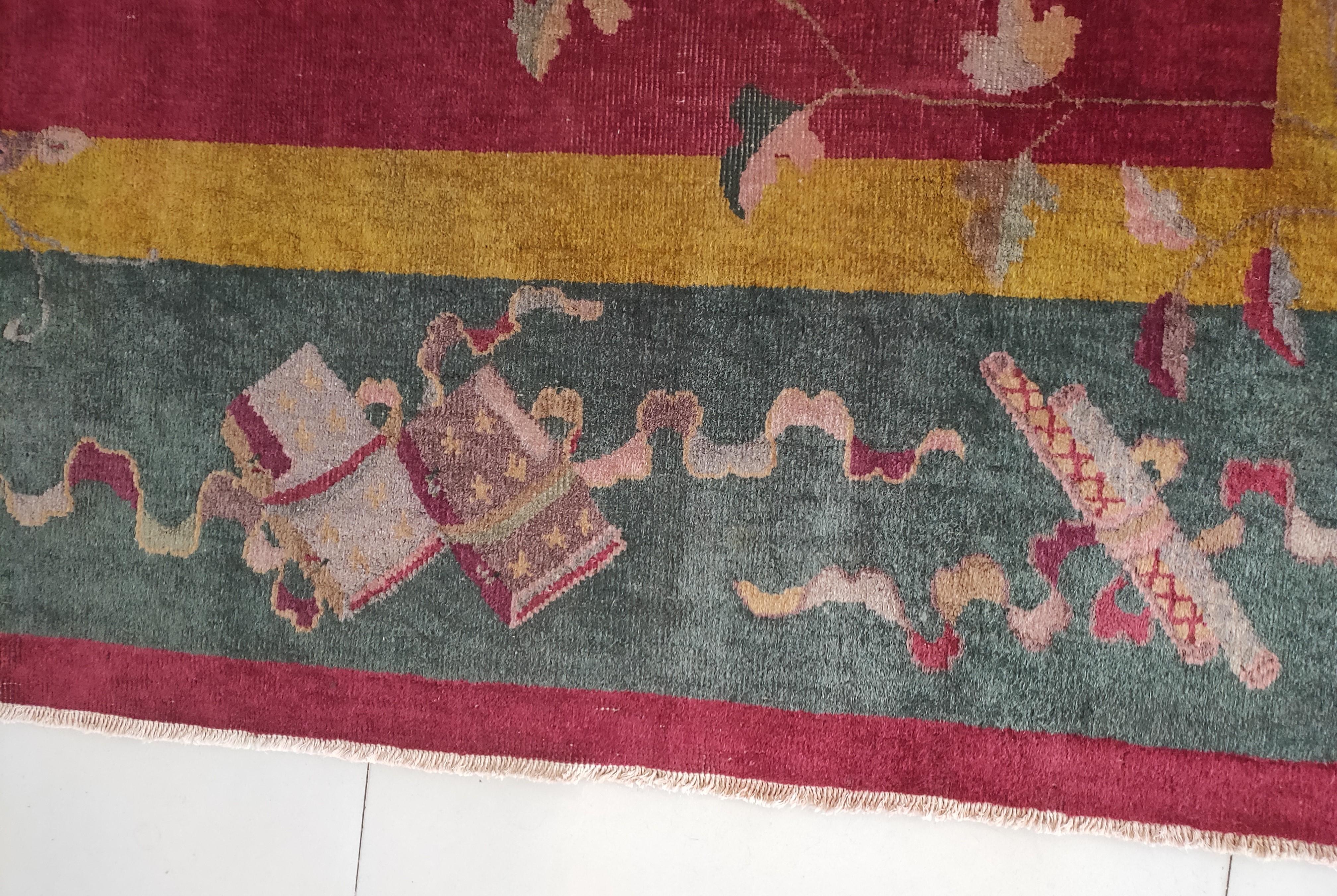 Early 20th Century 1920s Chinese Art Deco Carpet ( 9' x 11'8