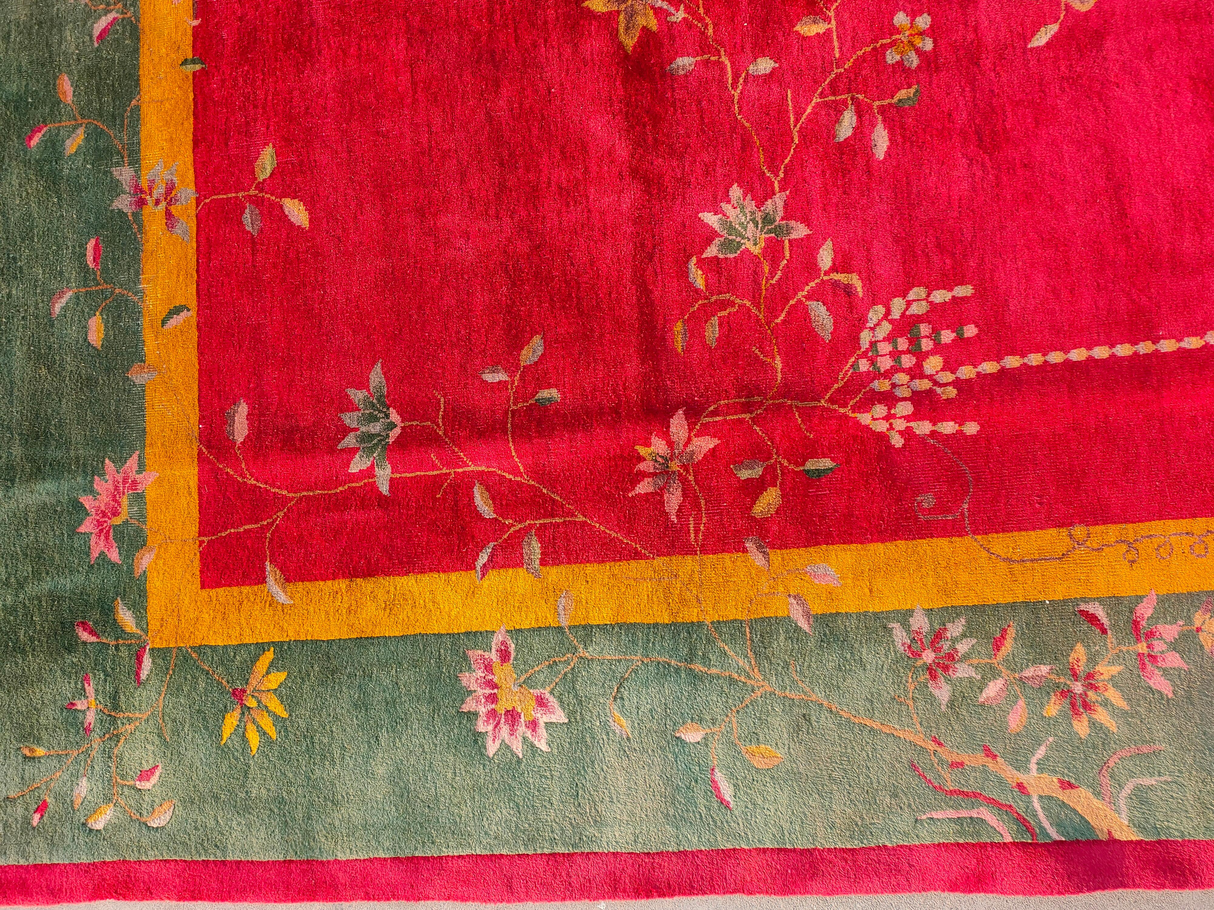 Wool 1920s Chinese Art Deco Carpet ( 9' x 11'8