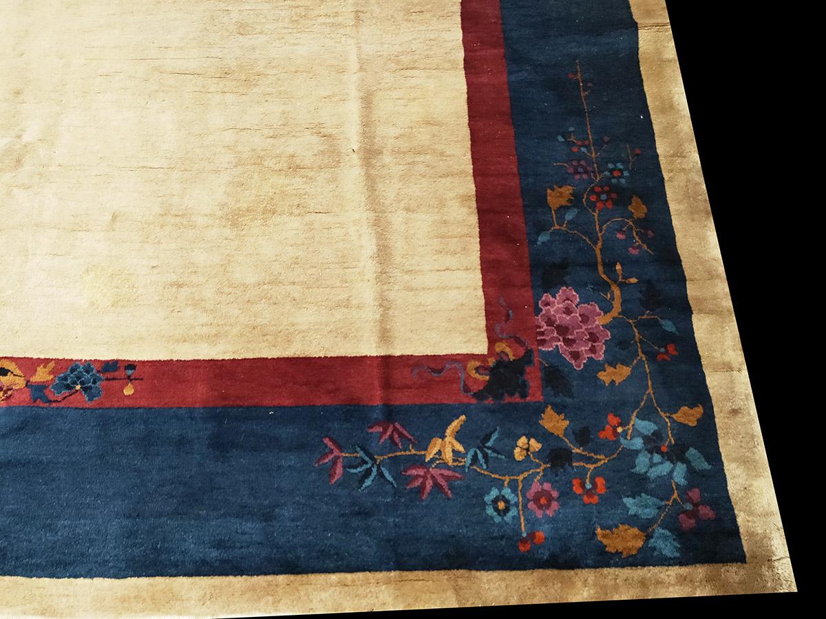 Wool 1920s Chinese Art Deco Carpet ( 9'' x 11'8'' - 275 x 355 ) For Sale