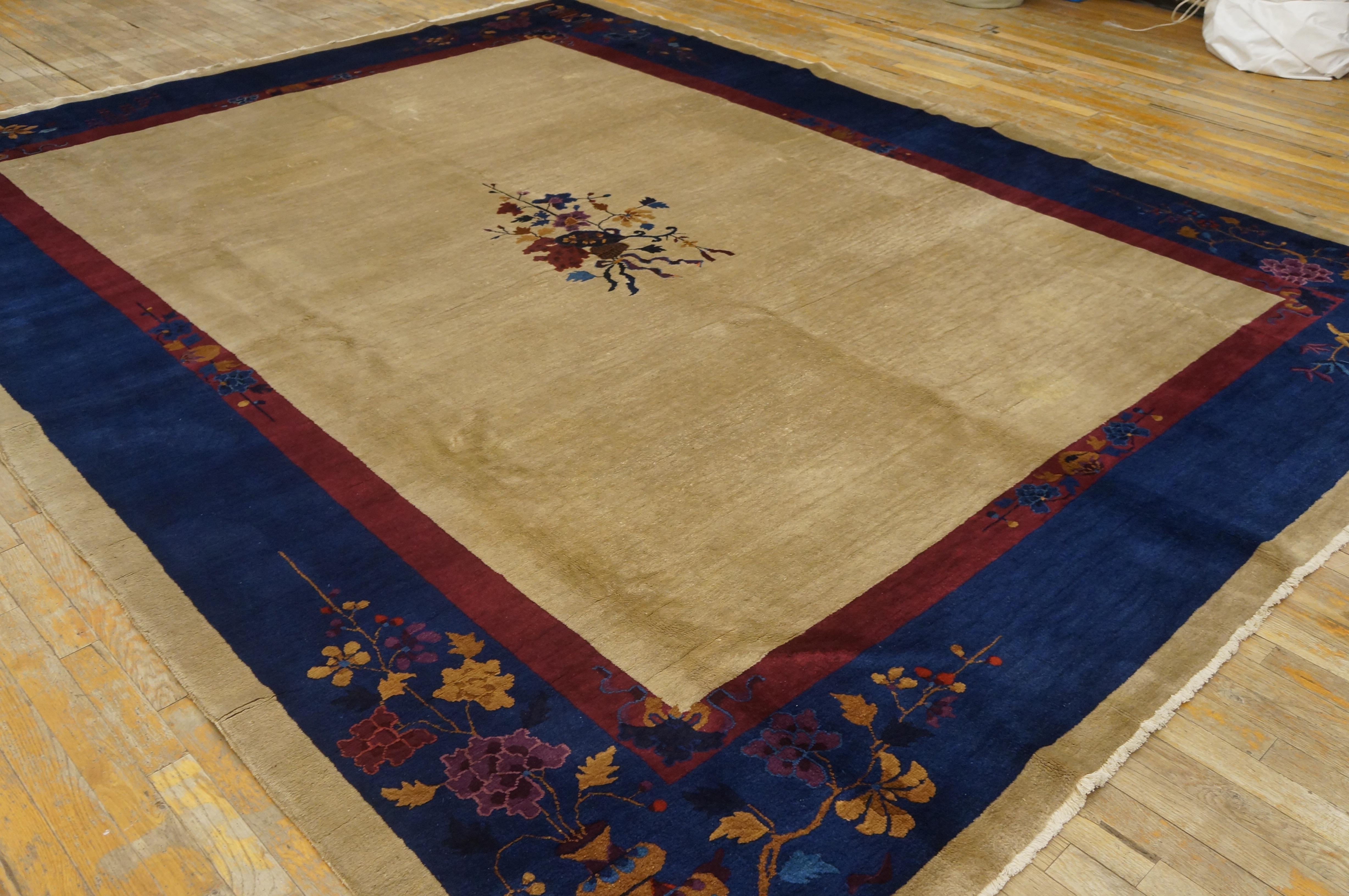 1920s Chinese Art Deco Carpet ( 9'' x 11'8'' - 275 x 355 ) For Sale 2