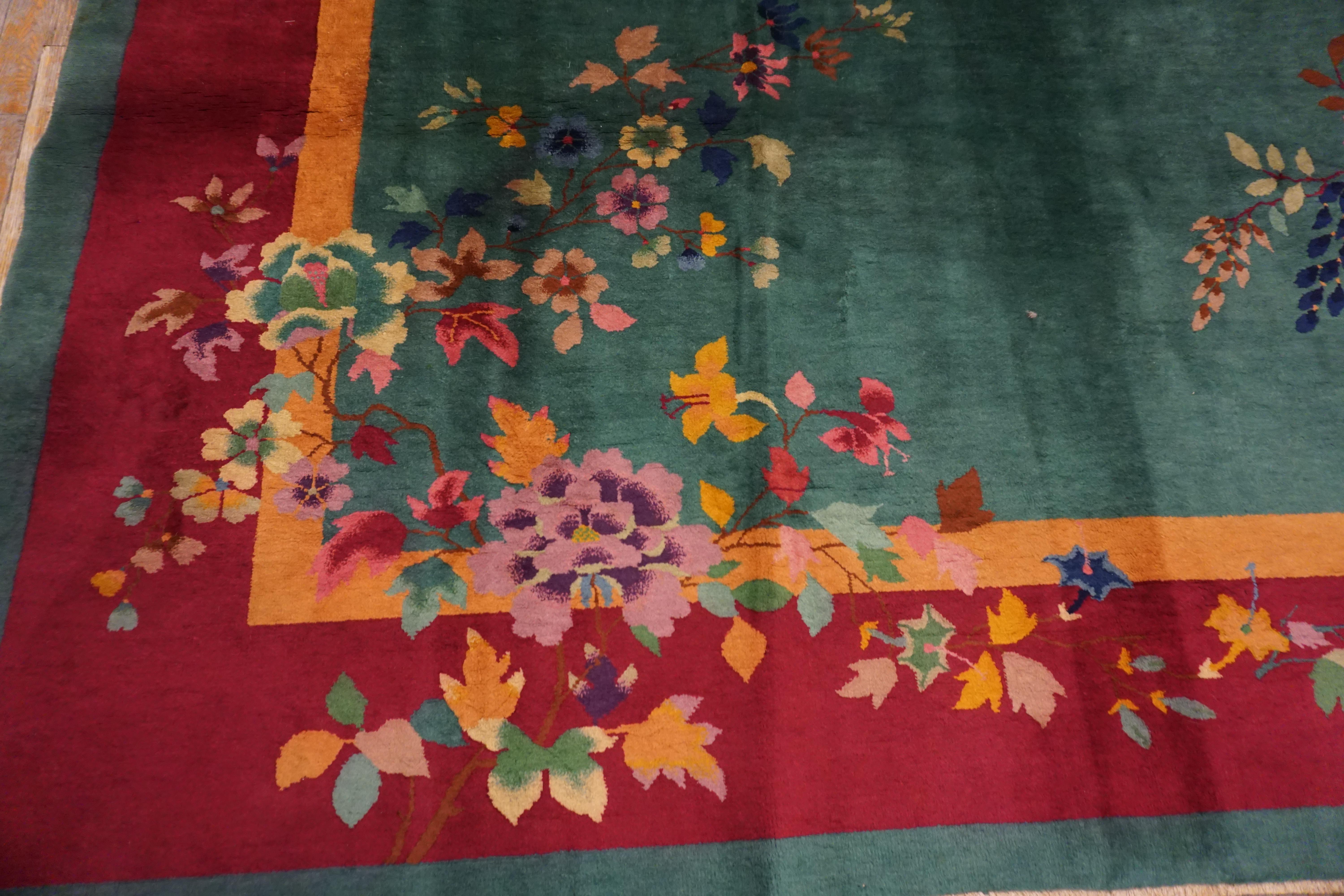 Tapis chinois Art Déco des années 1920 ( 9' x 11'8