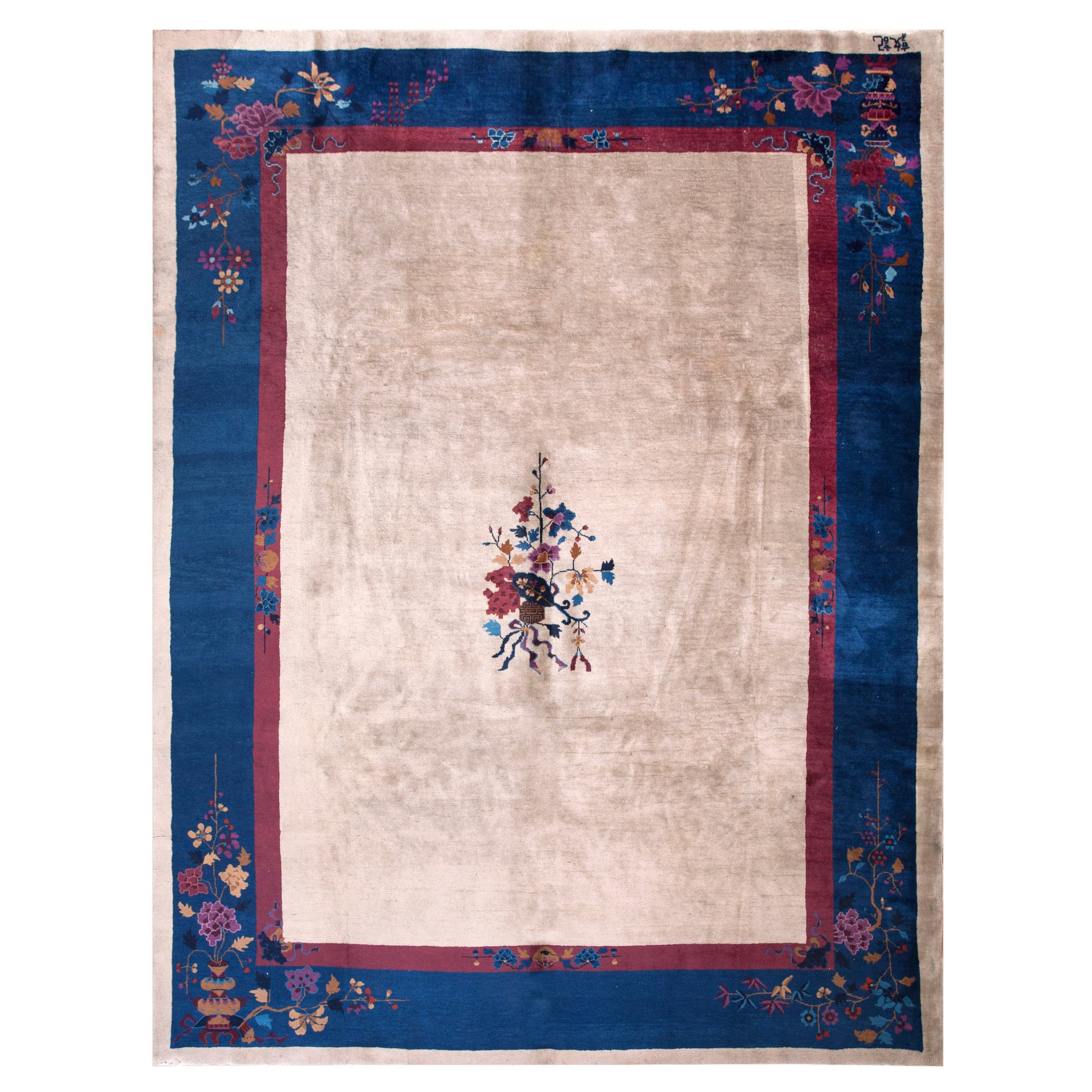 Tapis chinois Art Déco des années 1920 ( 9'' x 11'8'' - 275 x 355 )