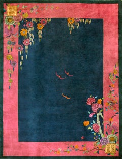 Alfombra Art Decó china de los años 20 ( 9' x 11'8" - 275 x 355 )