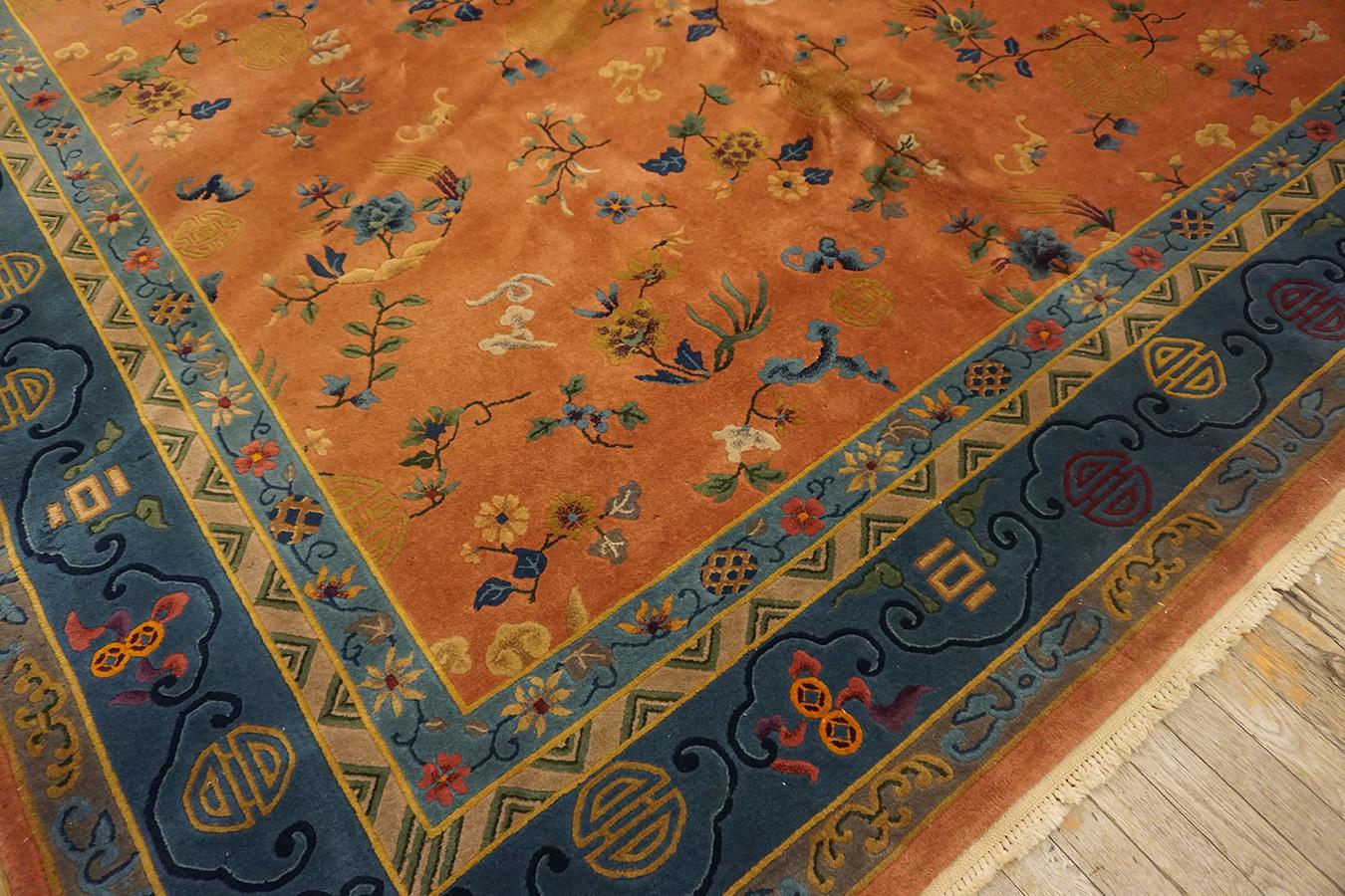 1920s Chinese Art Deco Carpet 9' x 12' For Sale 4