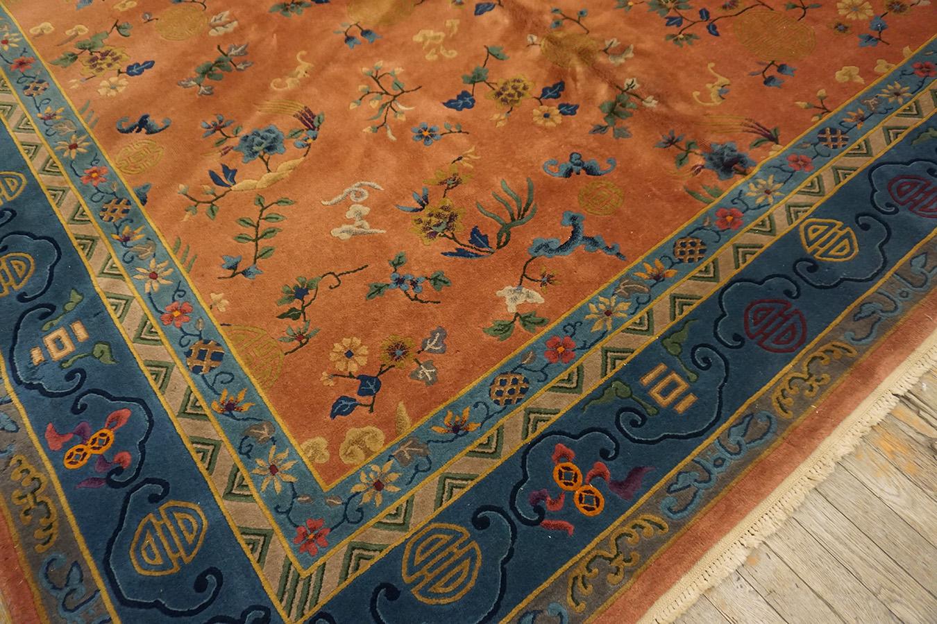 1920s Chinese Art Deco Carpet 9' x 12' For Sale 7