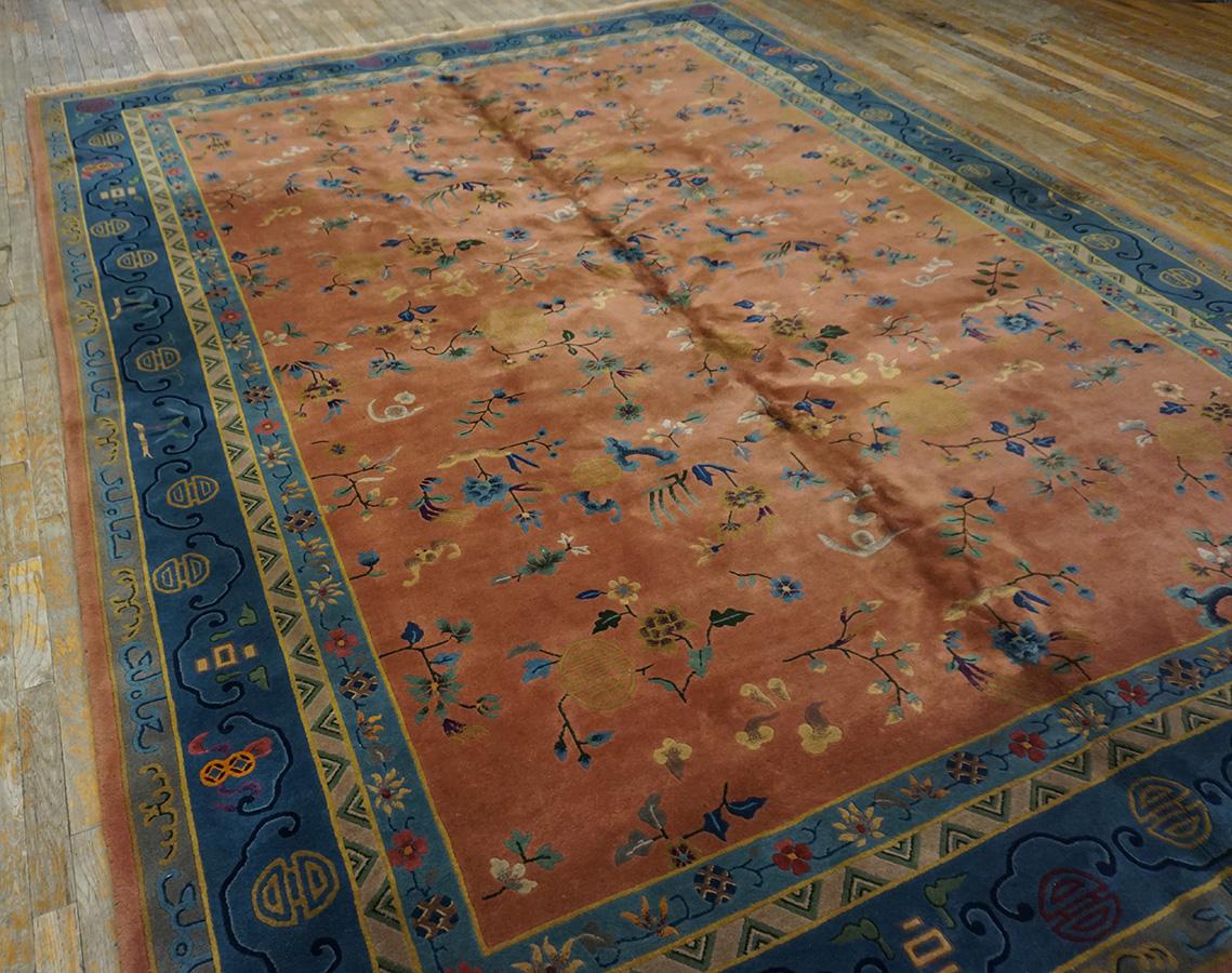Early 20th Century 1920s Chinese Art Deco Carpet 9' x 12' For Sale