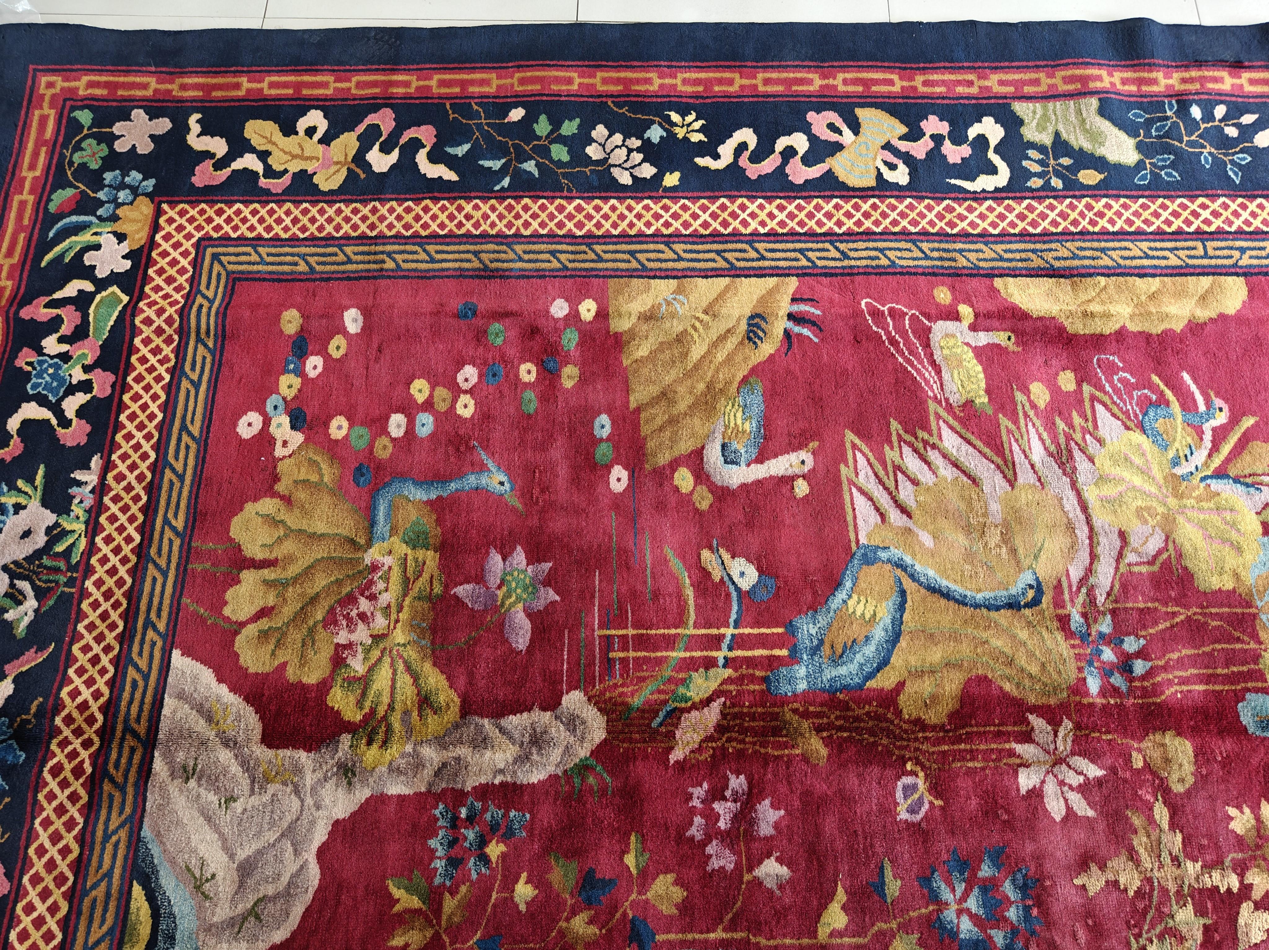 1920s Chinese Art Deco Carpet ( 9' x 14' - 274 x 427 ) For Sale 5