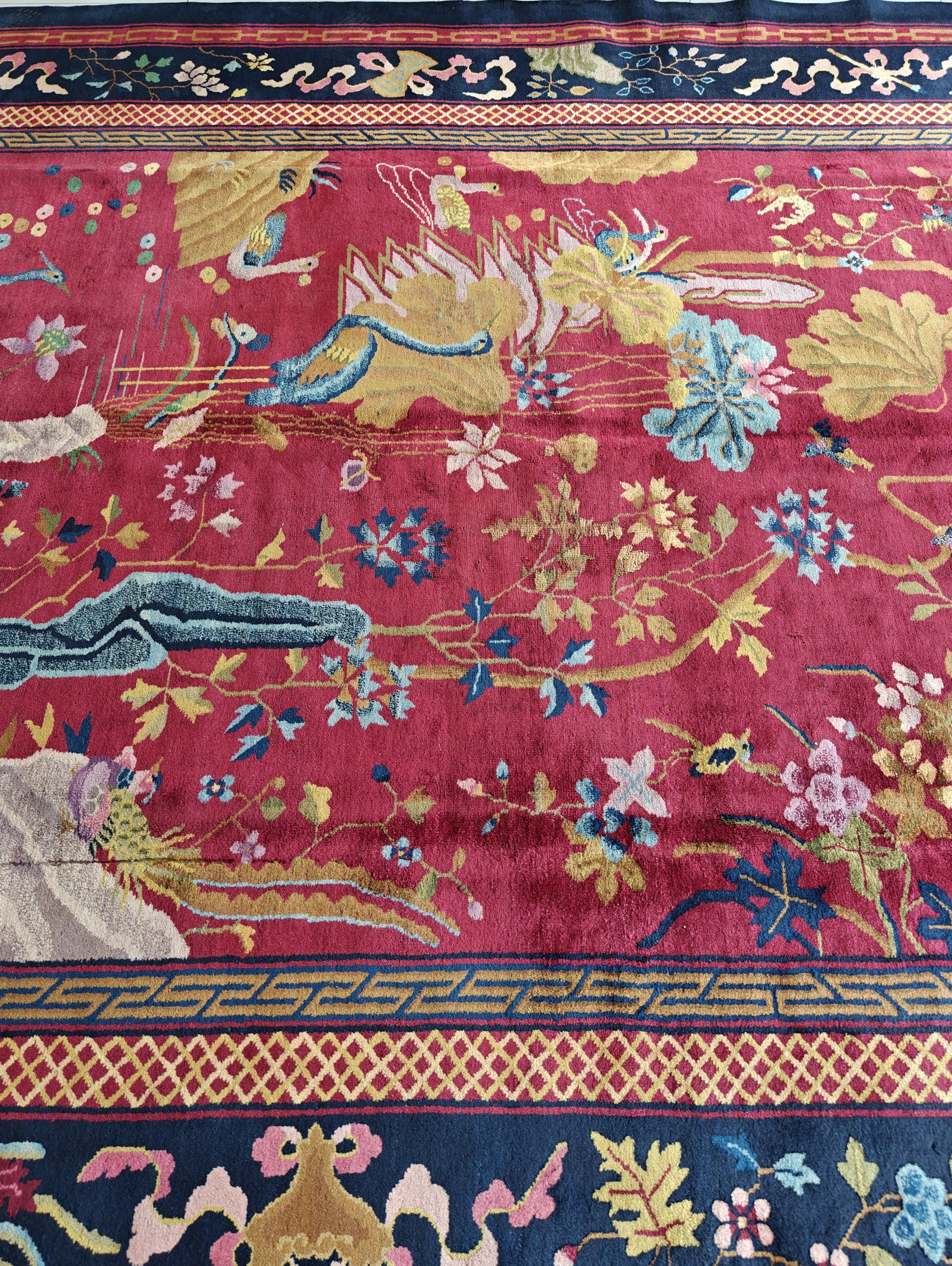 1920s Chinese Art Deco Carpet ( 9' x 14' - 274 x 427 ) In Good Condition For Sale In New York, NY