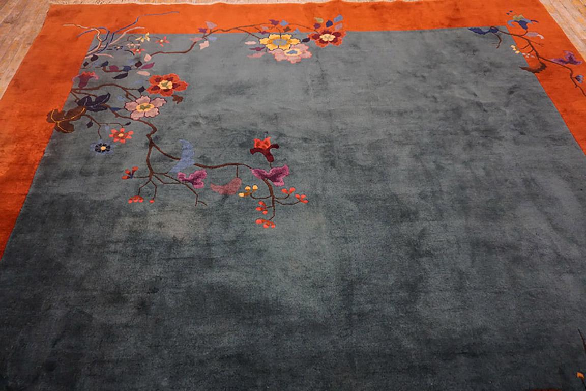 Early 20th Century 1920s Chinese Art Deco Carpet 9' x11'  For Sale
