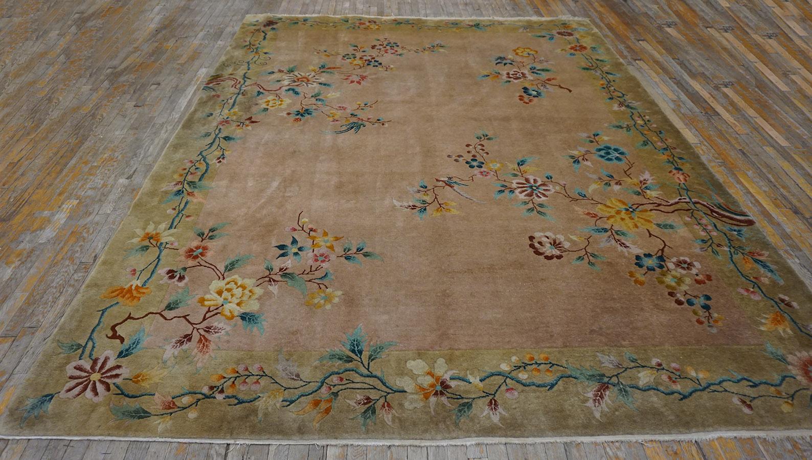 1920s Chinese Art Deco Carpet ( 9' x 12'- 275 x 365 ) For Sale 7