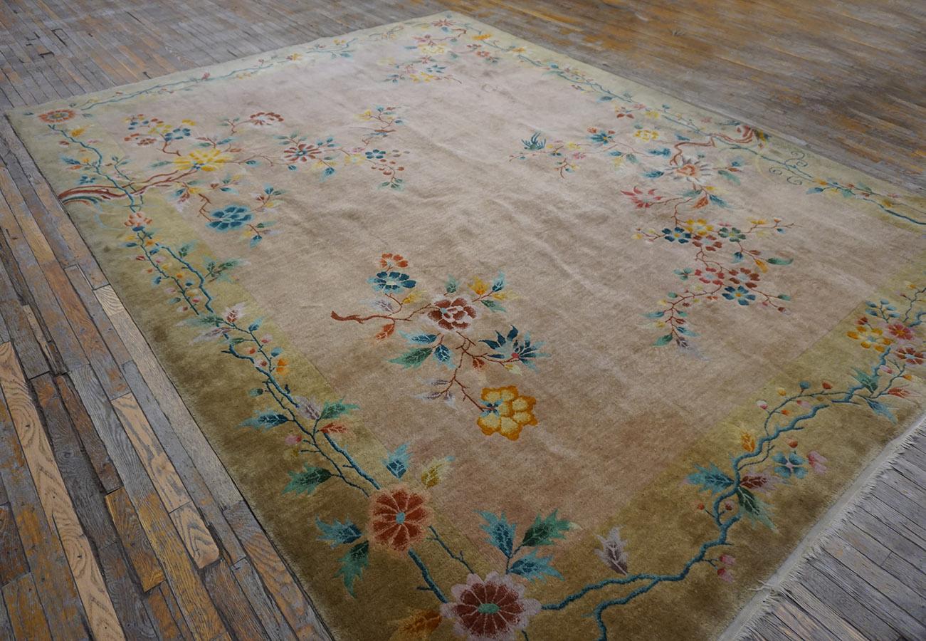 Hand-Knotted 1920s Chinese Art Deco Carpet ( 9' x 12'- 275 x 365 ) For Sale