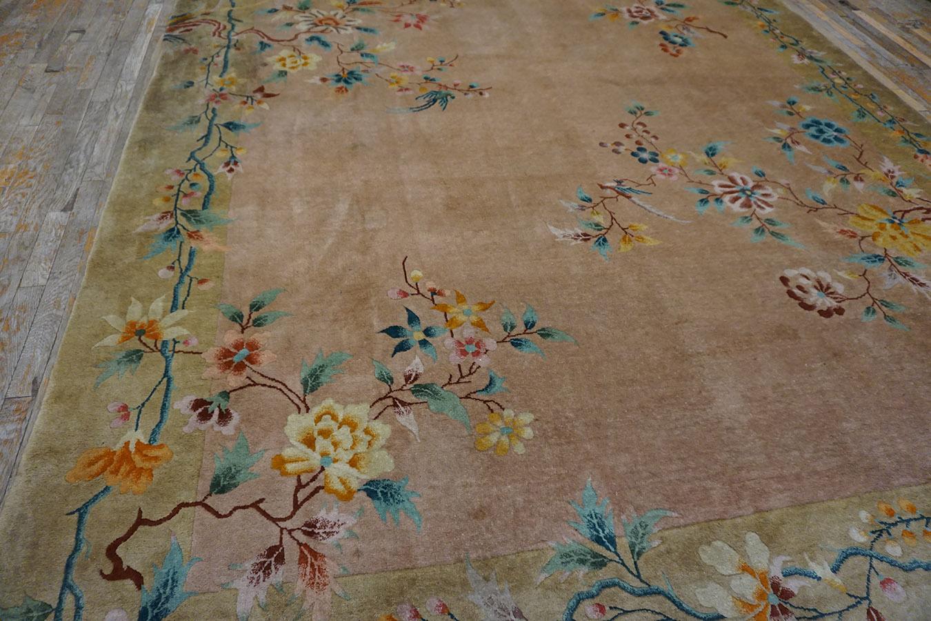 Wool 1920s Chinese Art Deco Carpet ( 9' x 12'- 275 x 365 ) For Sale
