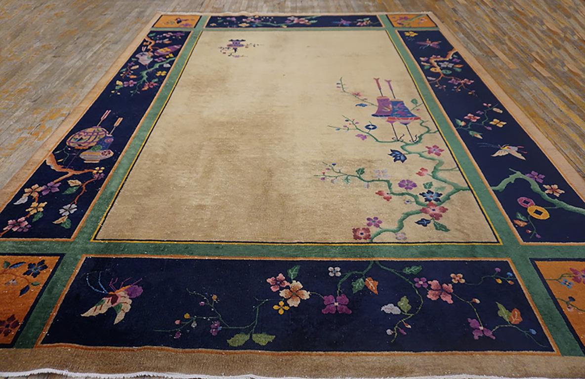 1920s Chinese Art Deco Carpet, Size: 9'0