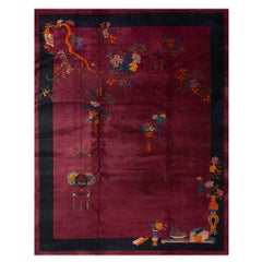 Tapis chinois Art Déco des années 1920 ( 9'2" x 11'10" - 280 x 360 )