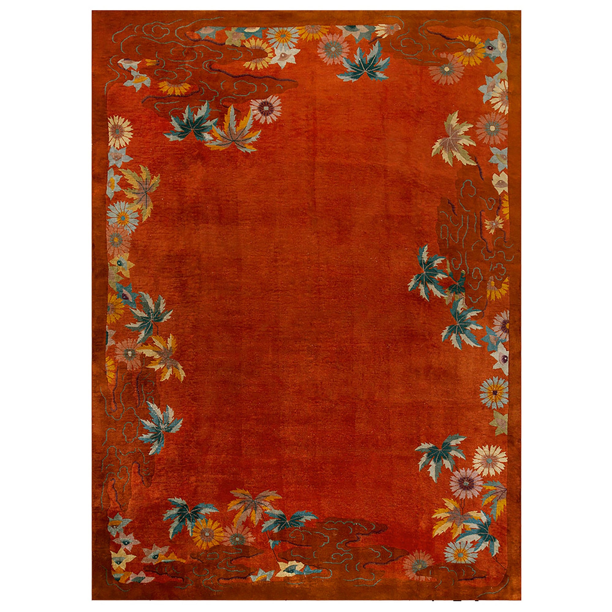 Tapis Art Déco chinois des années 1920 ( 9''9 x 13''3 )