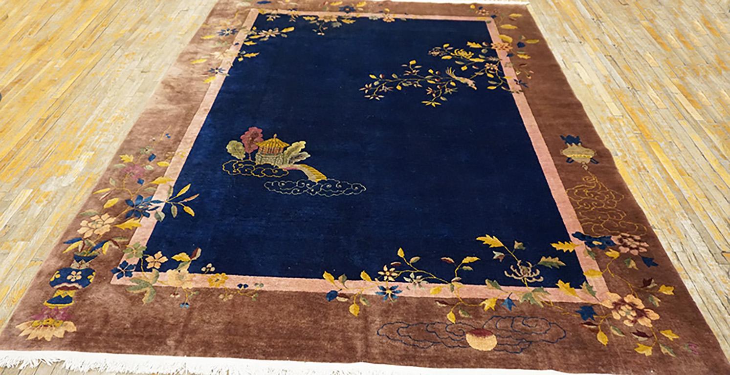Hand-Knotted 1920s Chinese Art Deco Carpet 9'x 11' 9