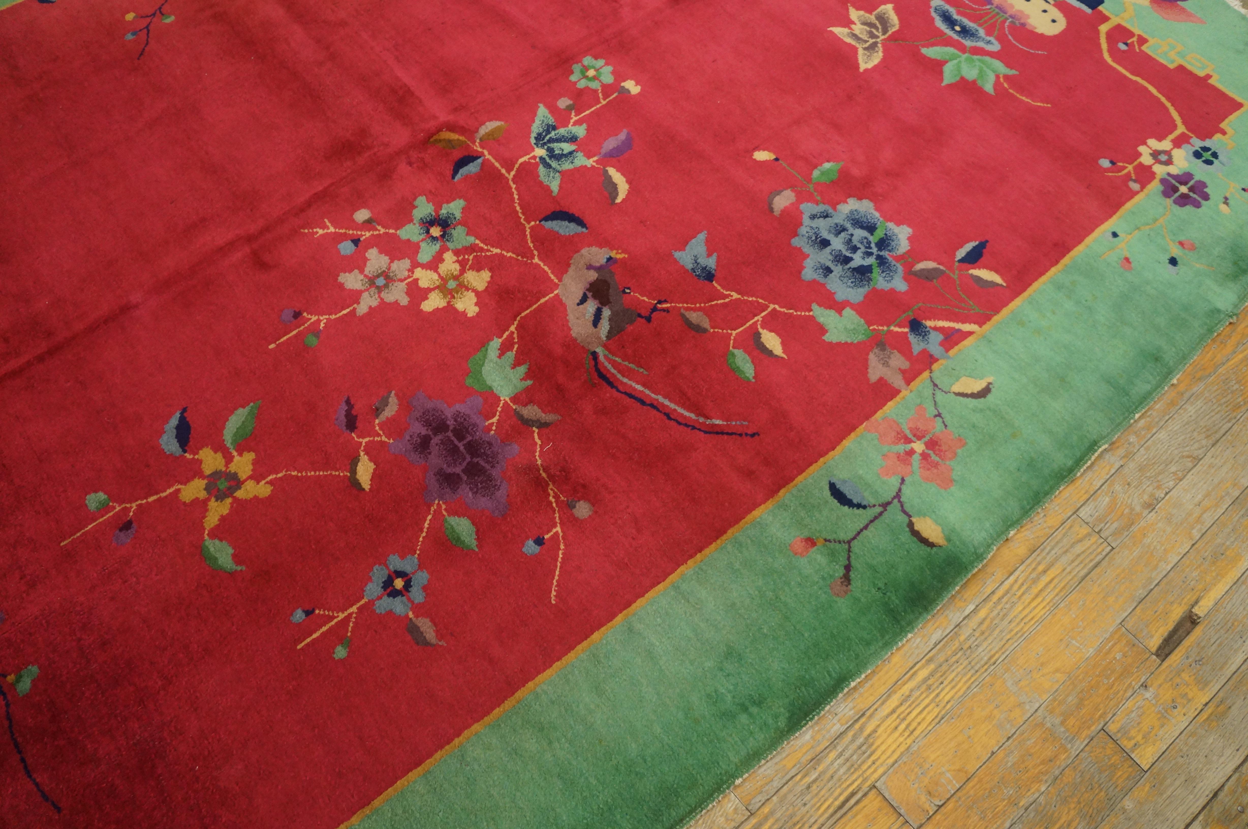 Chinois Tapis chinois Art Déco des années 1920 par Nichols Workshop ( 6' x 8'9