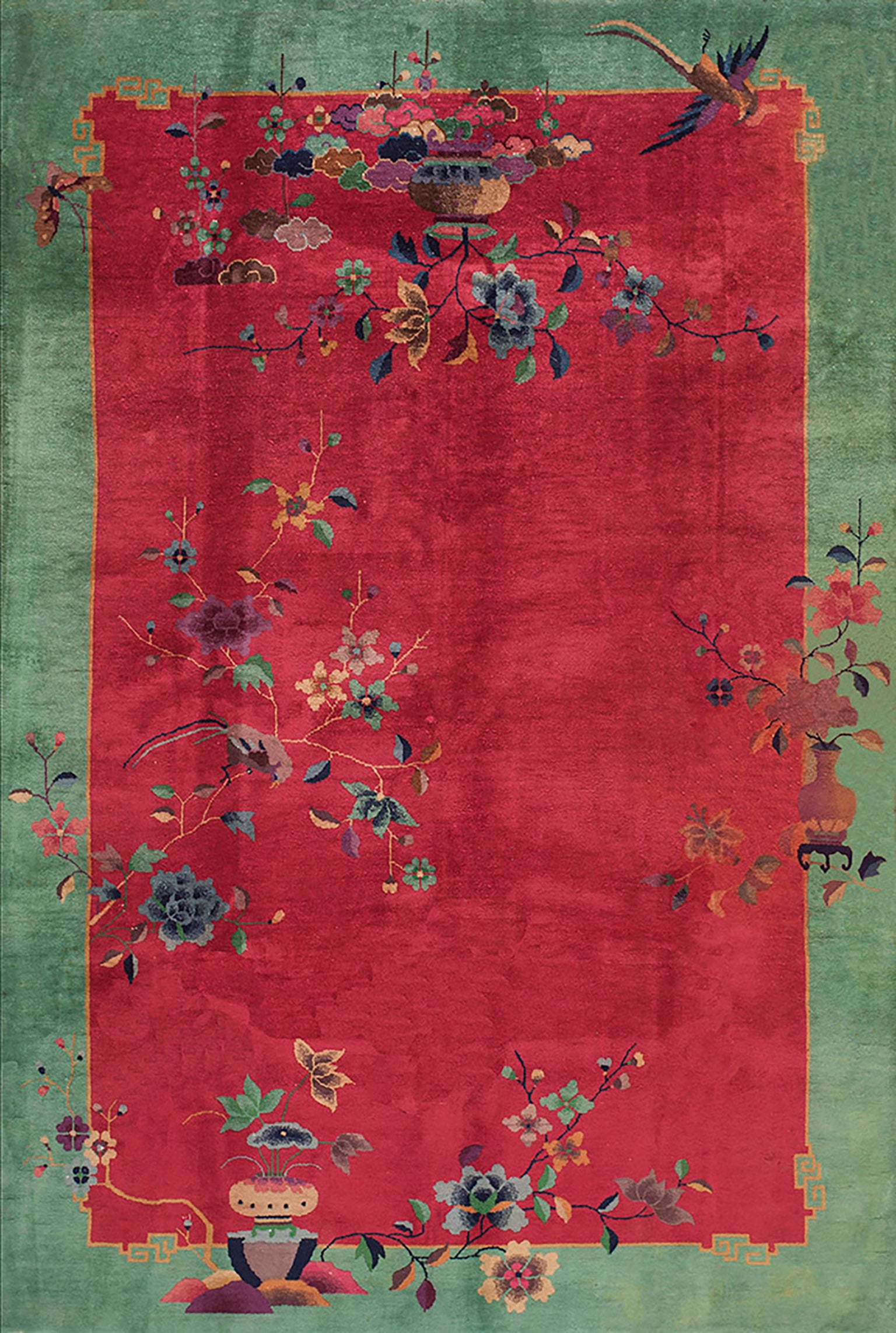 1920s Chinese Art Deco Carpet by Nichols Workshop ( 6' x 8'9" - 183 x 267 ) For Sale