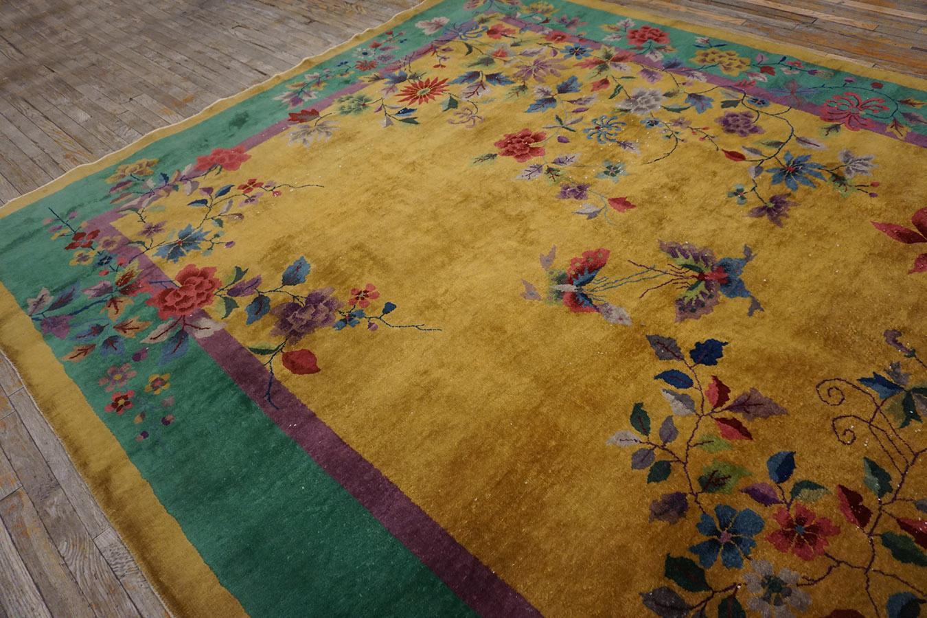 Early 20th Century 1920s Chinese Art Deco Carpet by Nichols Workshop ( 9'8