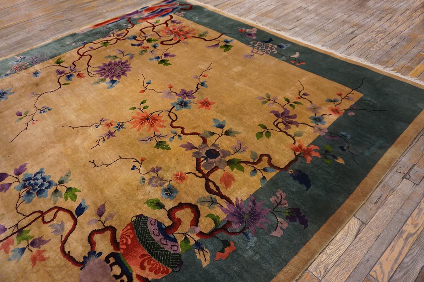 1920s Chinese Art Deco Carpet ( 9' x 11'3