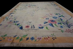 1920s Beige Antique Chinese Art Deco Hand Knotted Rug 14' x 18'