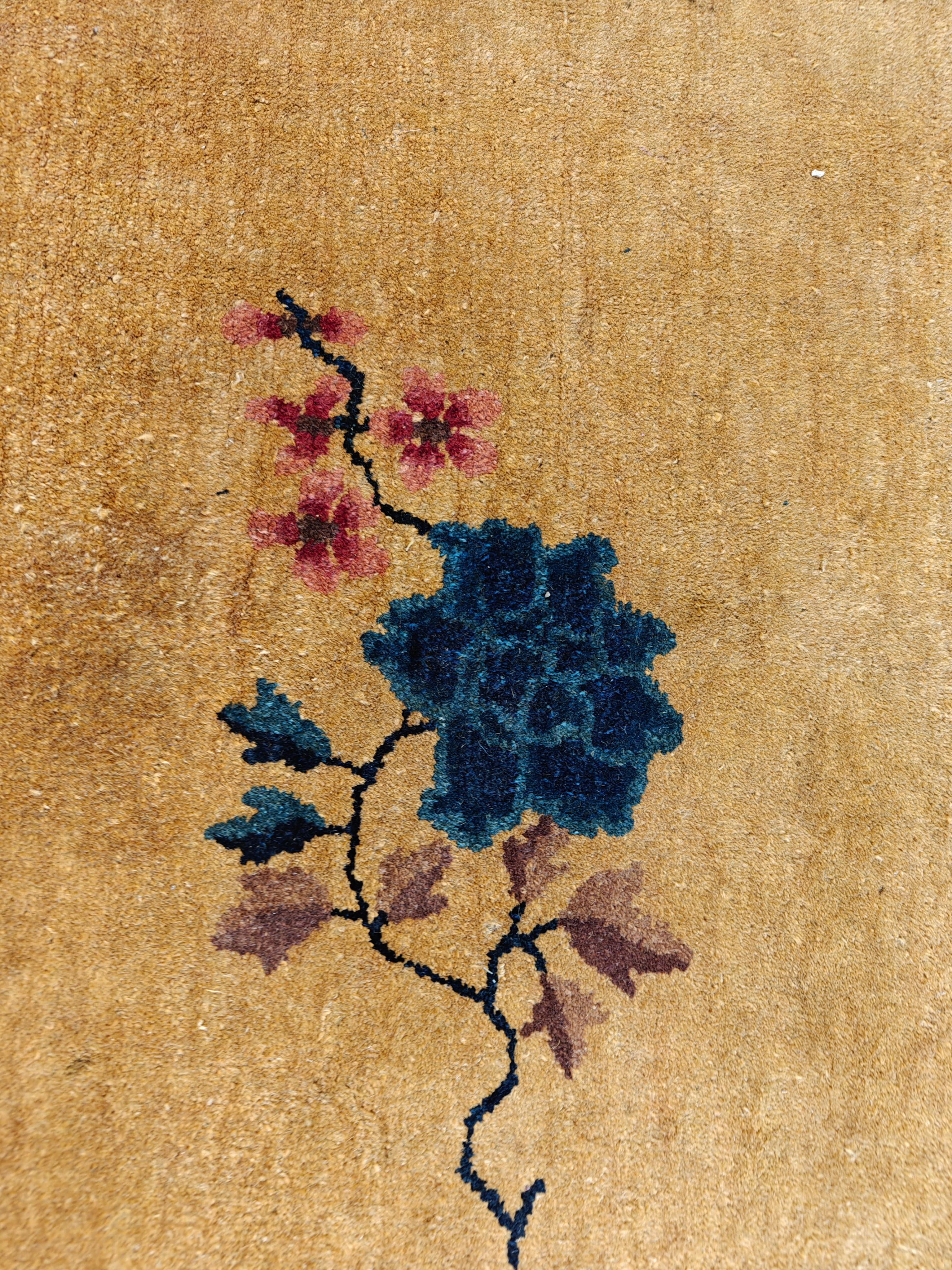 Hand-Knotted 1920s Chinese Art Deco Carpet For Sale