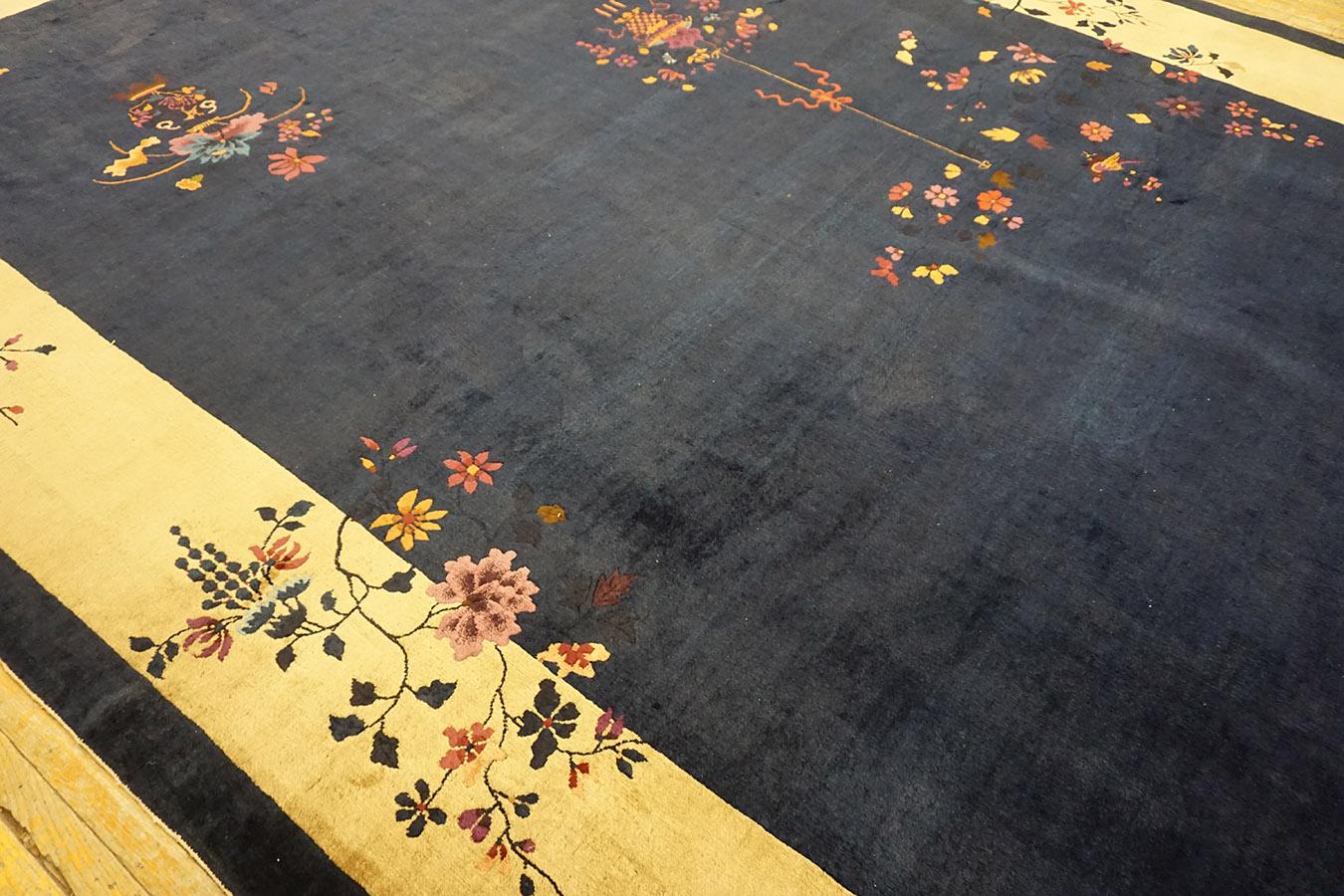 Hand-Knotted 1920s Chinese Art Deco Carpet  For Sale