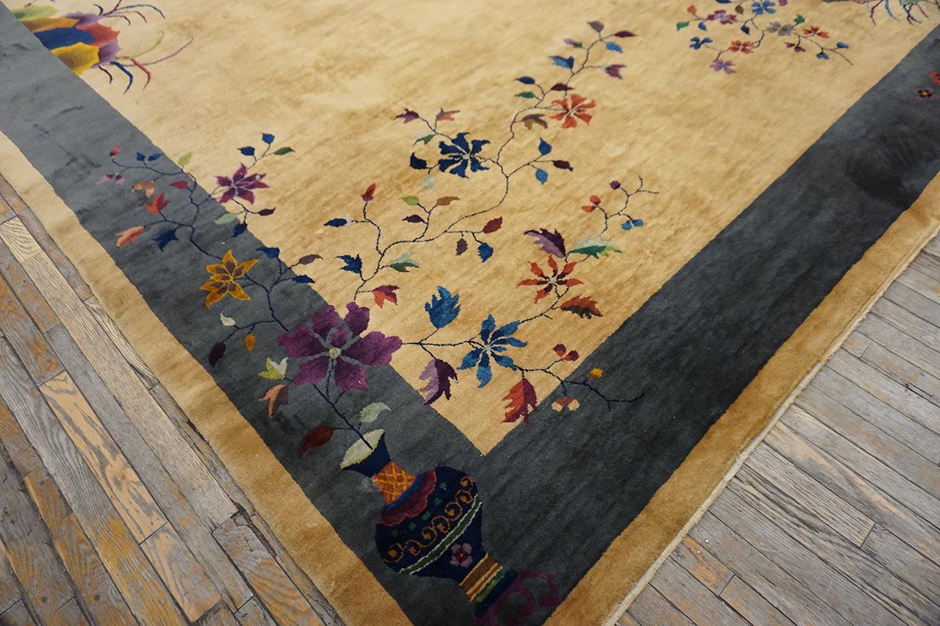Early 20th Century 1920s Chinese Art Deco Carpet For Sale