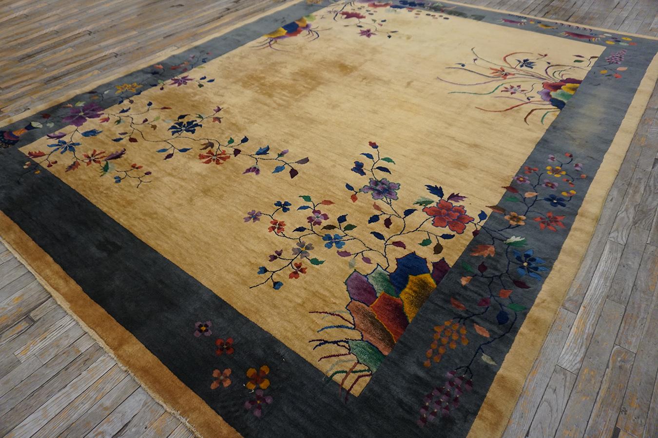 Wool 1920s Chinese Art Deco Carpet For Sale