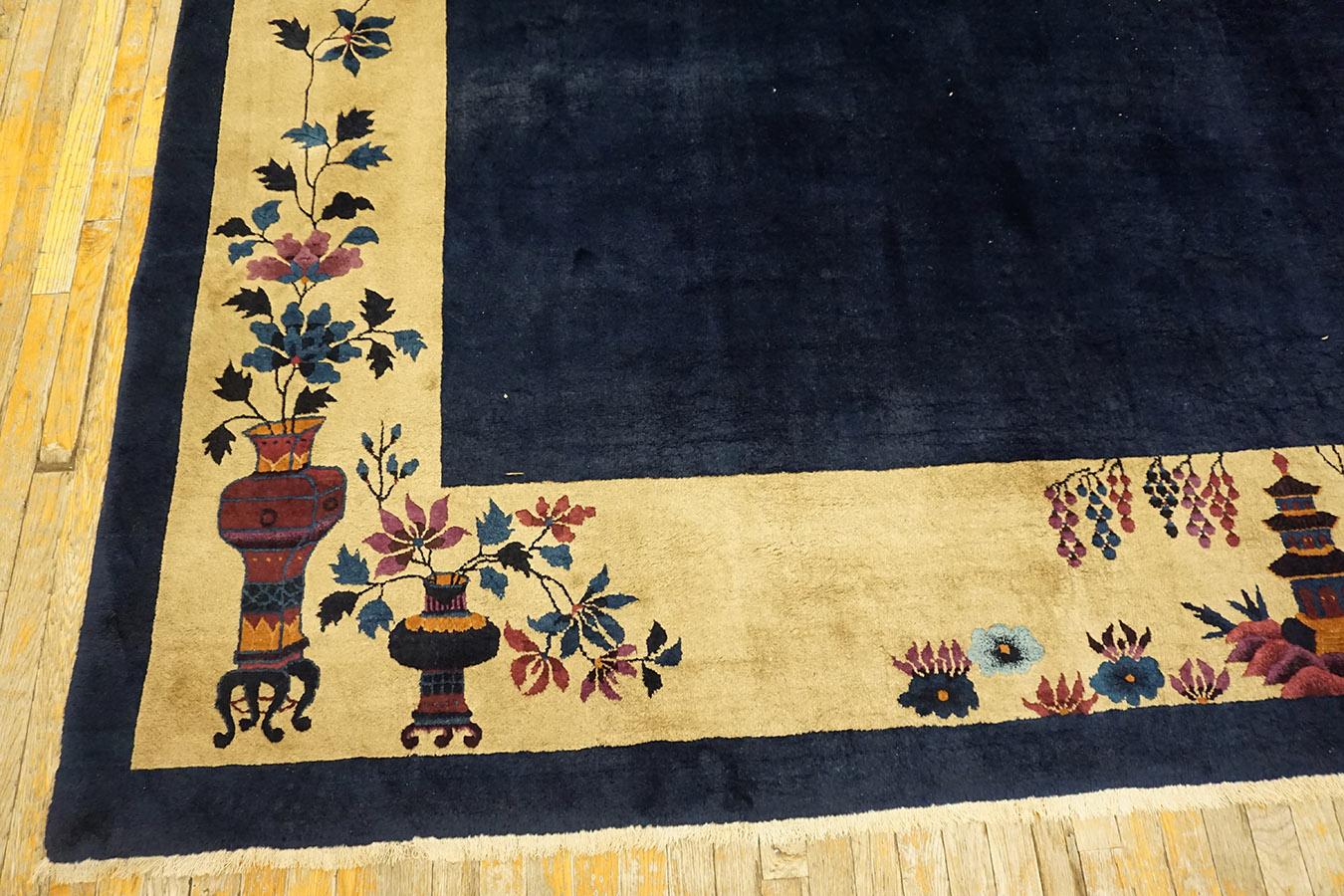 Wool 1920s Chinese Art Deco Carpet  For Sale