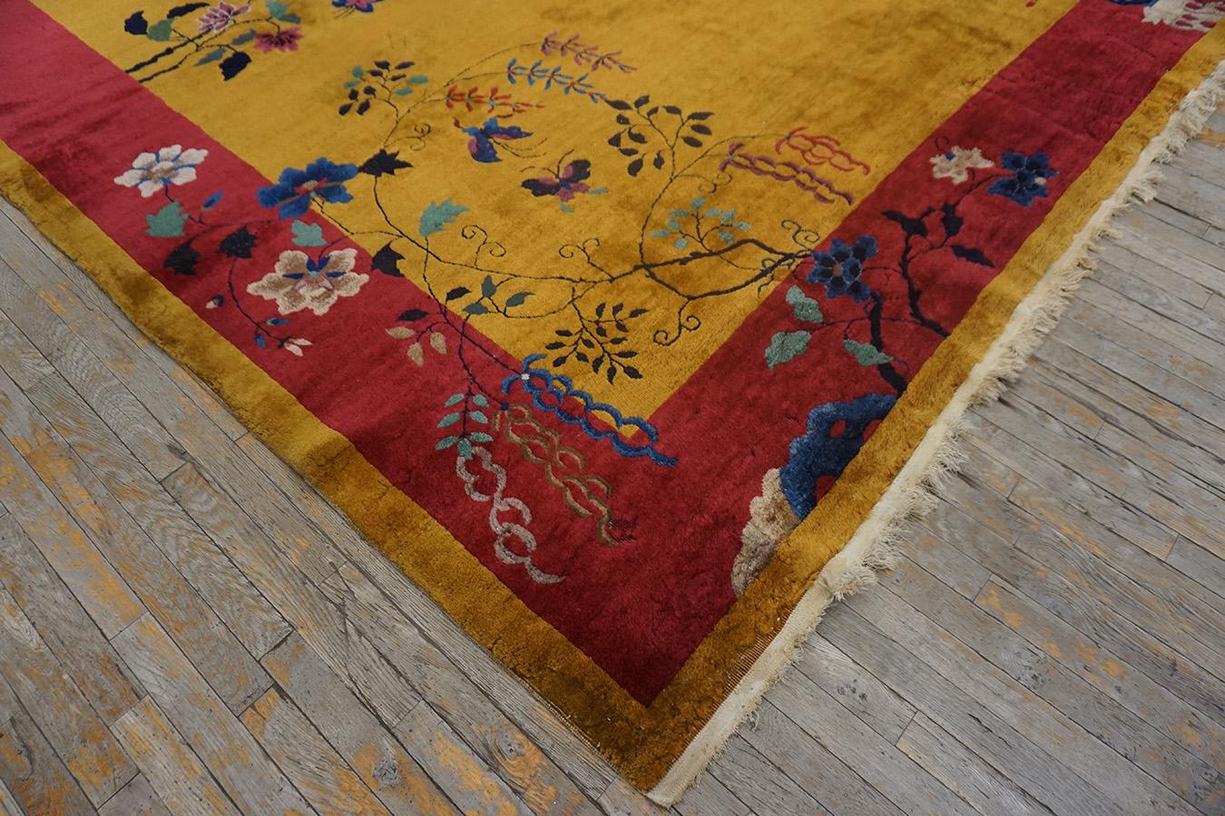 1920er Jahre Chinesischer Art Deco Teppich ( 9' x 11'6