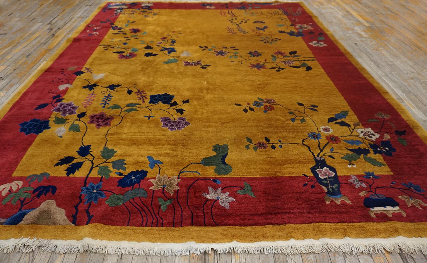 1920er Jahre Chinesischer Art Deco Teppich ( 9' x 11'6