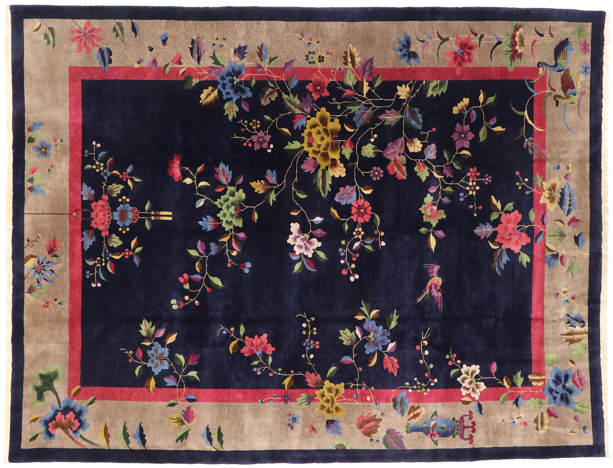 1920's Chinese Art Deco Carpet Inspired by Walter Nichols with Jazz Age Style For Sale 1