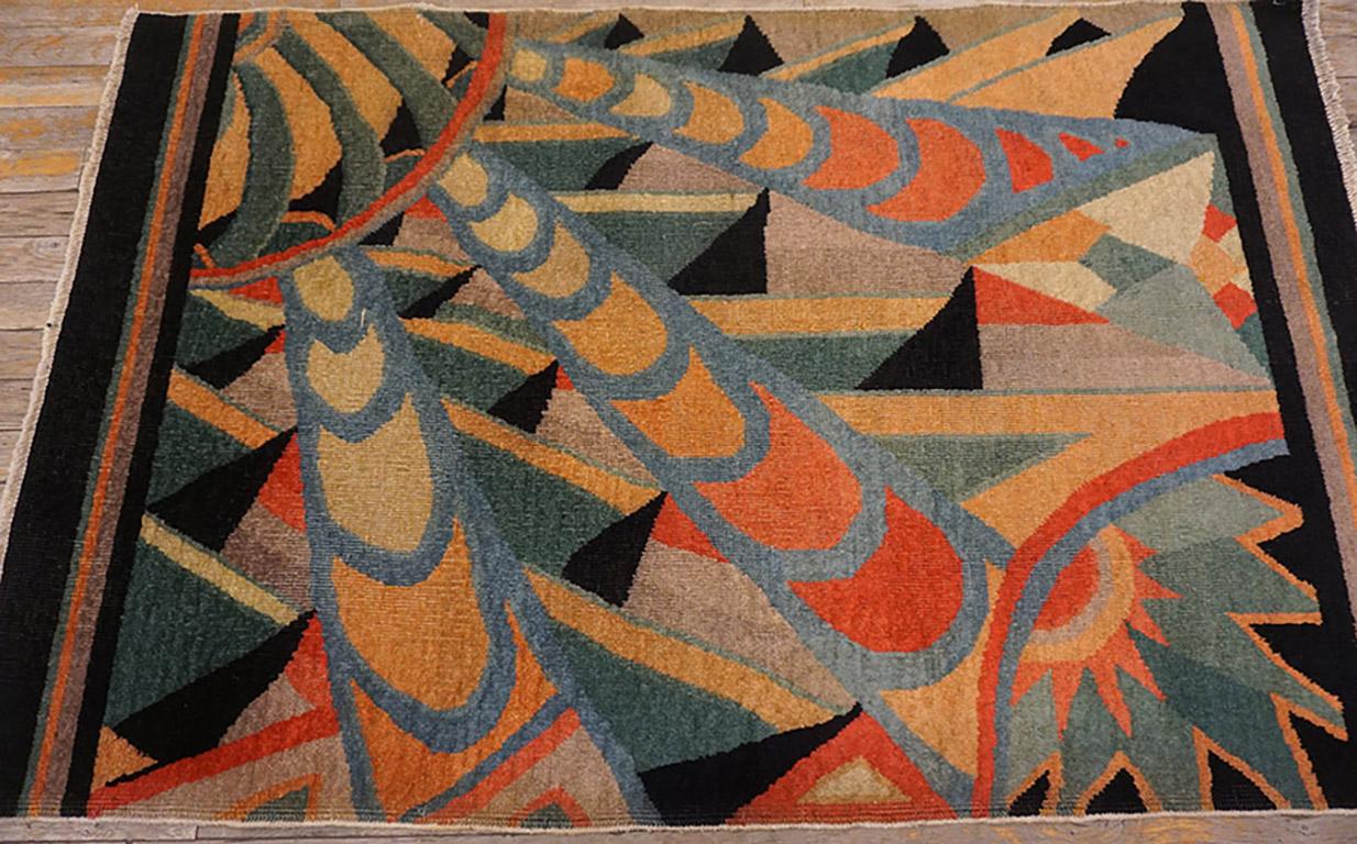 Alfombra china Art Déco de los años 20 con diseño modernista Tejido a mano en venta